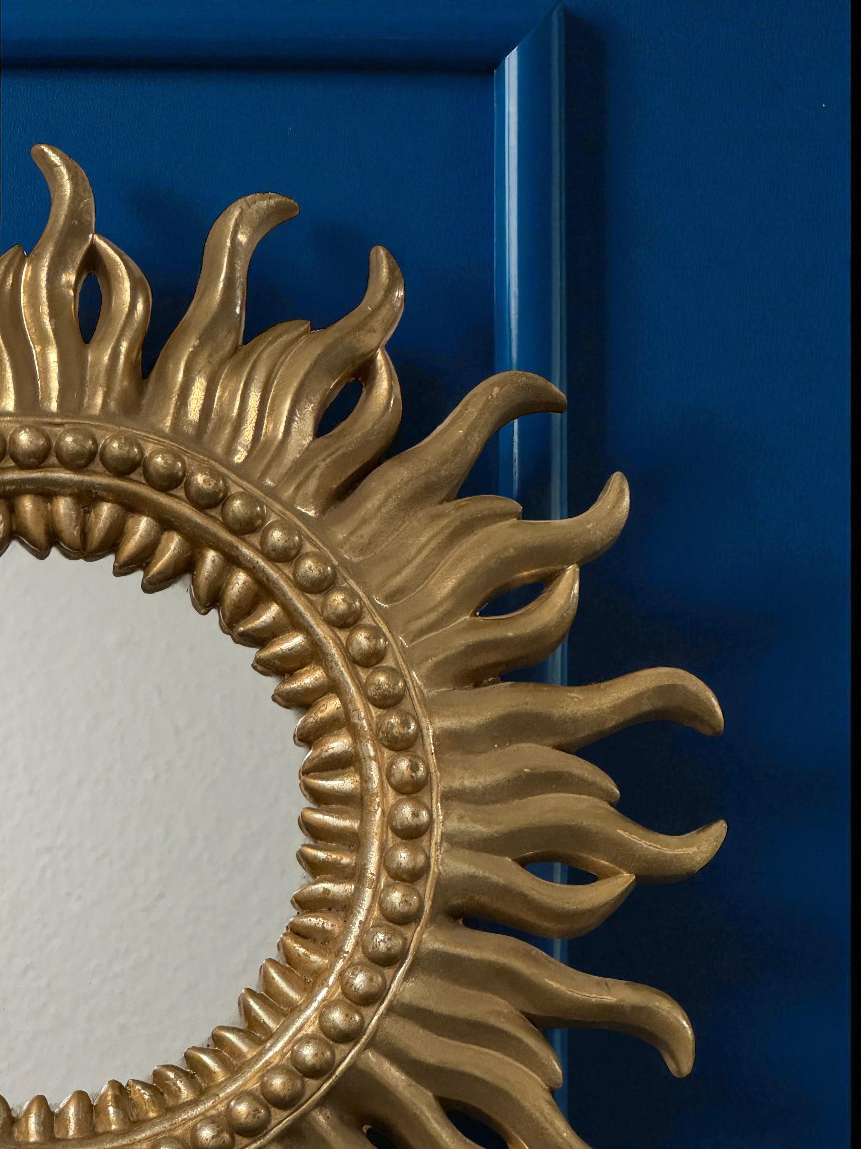 Stunning German Starburst Sunburst Gilded Mirror, circa 1960s For Sale 5