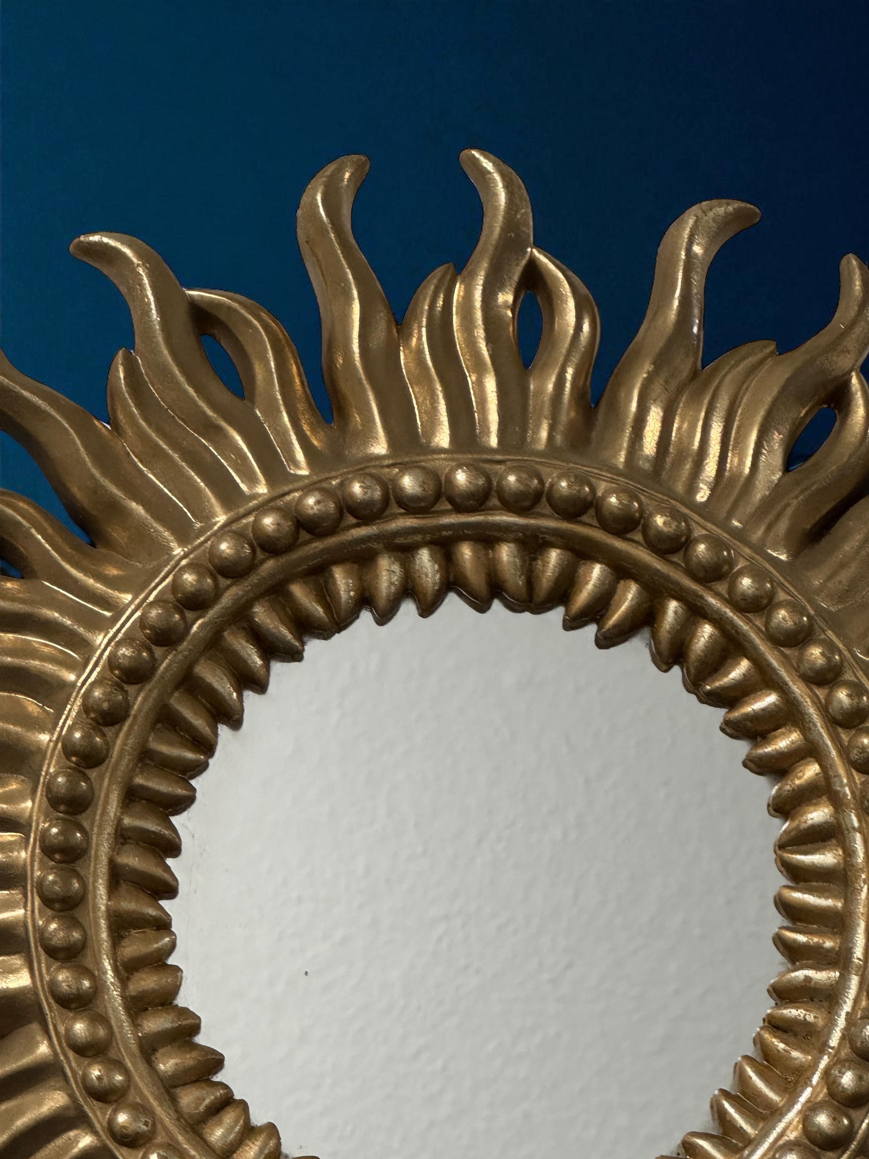 Stunning German Starburst Sunburst Gilded Mirror, circa 1960s For Sale 9