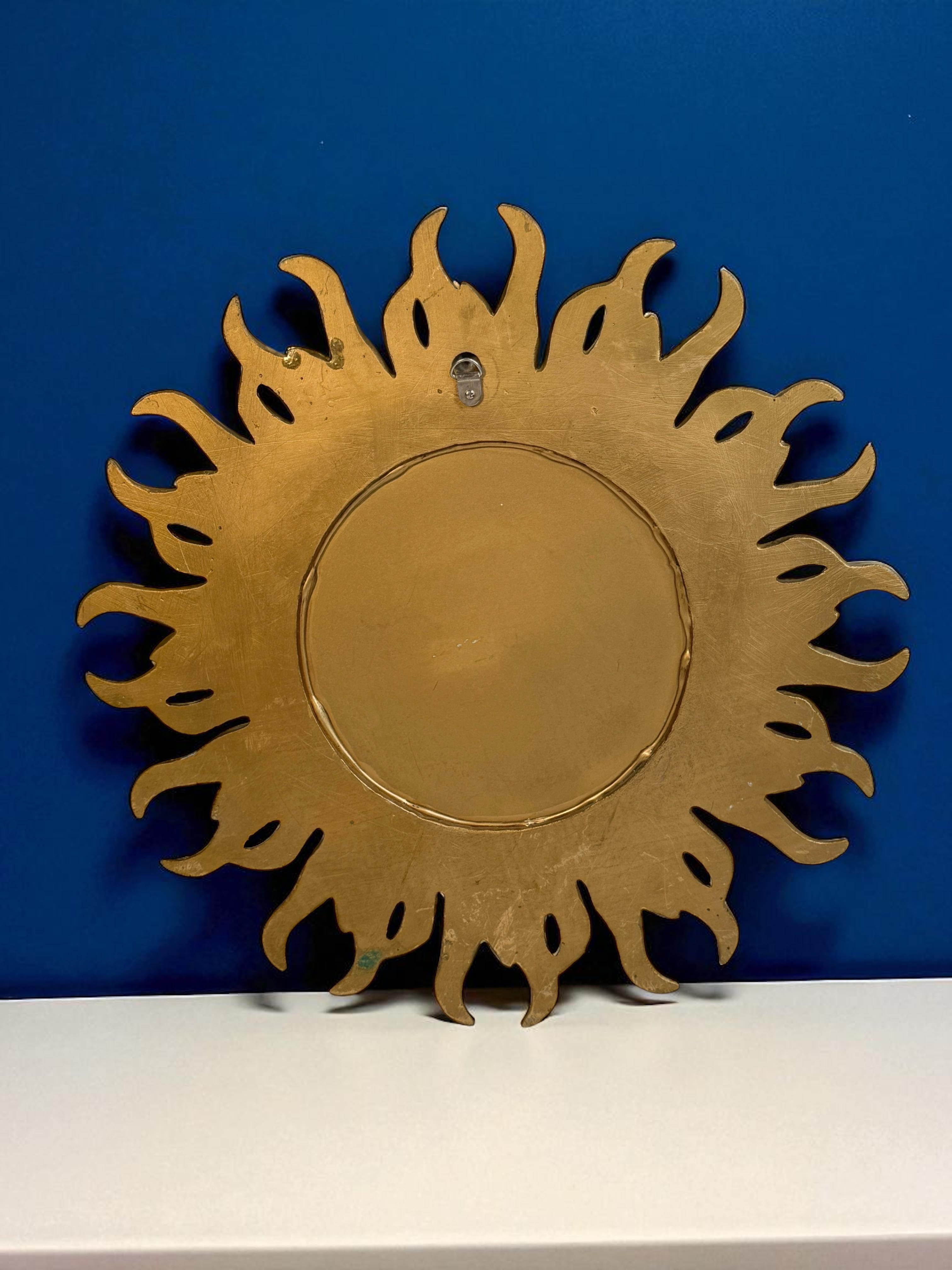 Stunning German Starburst Sunburst Gilded Mirror, circa 1960s For Sale 12
