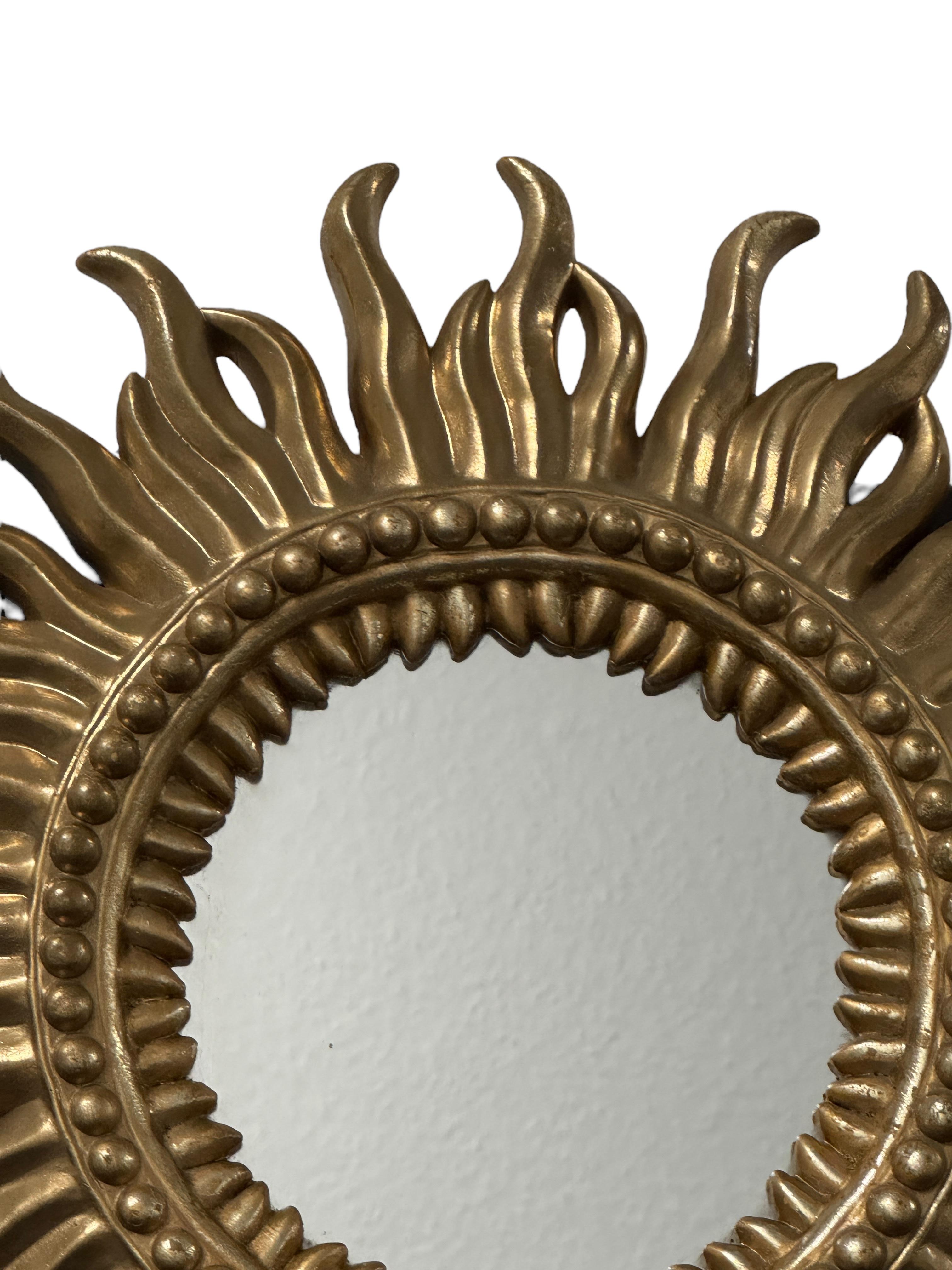 Stunning German Starburst Sunburst Gilded Mirror, circa 1960s For Sale 2