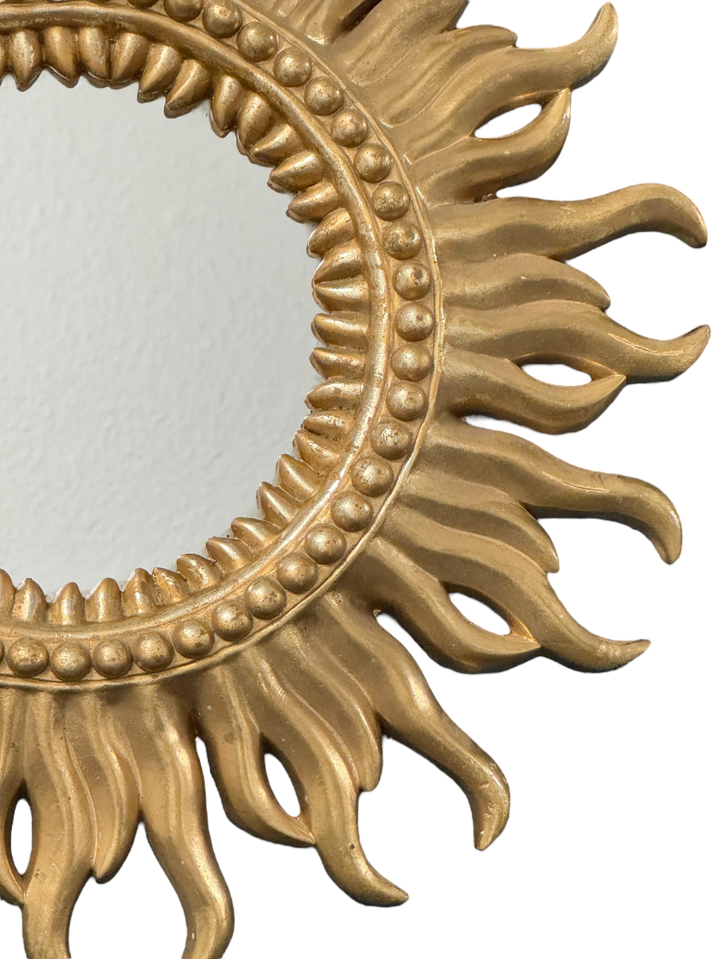 Stunning German Starburst Sunburst Gilded Mirror, circa 1960s For Sale 3