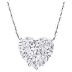 STUNNING GIA Certified 10 Carat Heart Shape Diamond Platinum Necklace