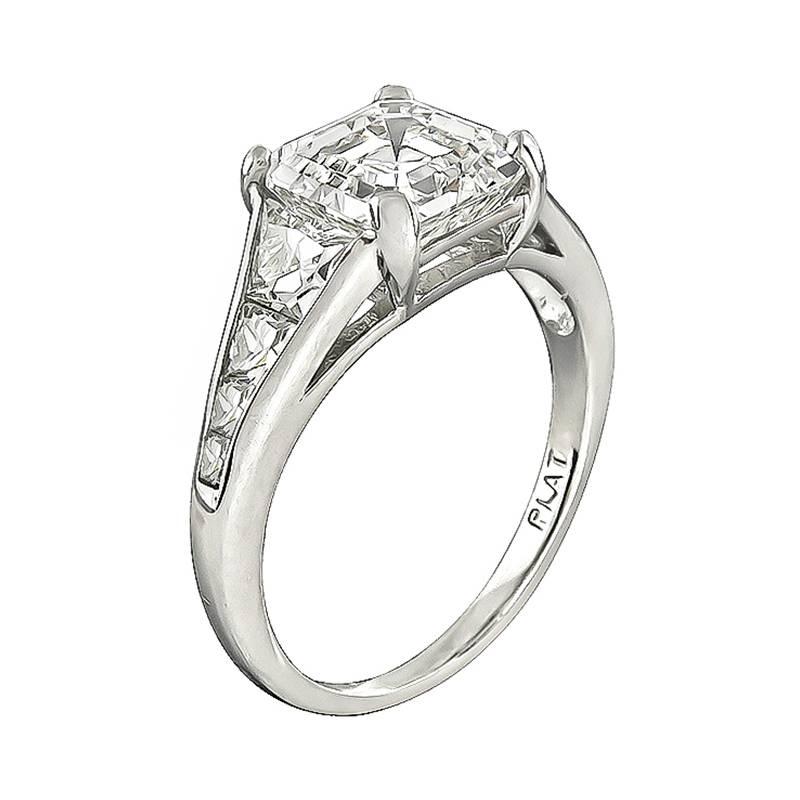 Atemberaubender Verlobungsring mit GIA-zertifiziertem 2,50 Karat Diamant im Asscher-Schliff im Zustand „Neu“ im Angebot in New York, NY