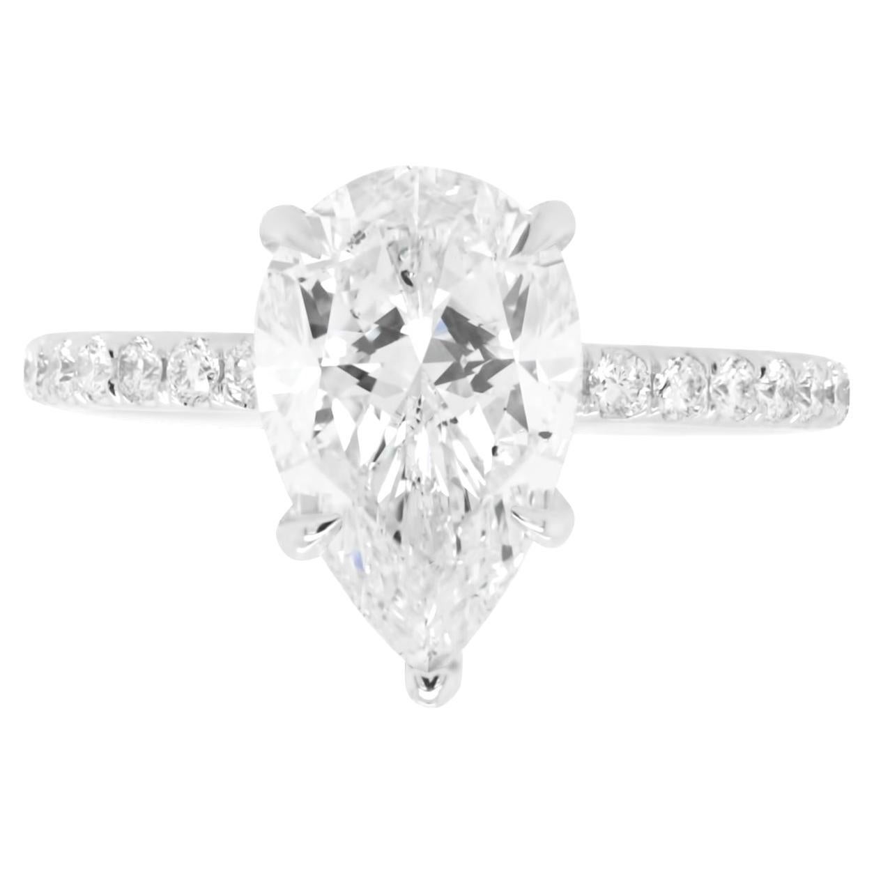 Stunning GIA Certified 3.01 Carat I-SI1 Pear Shape Engagement Ring
