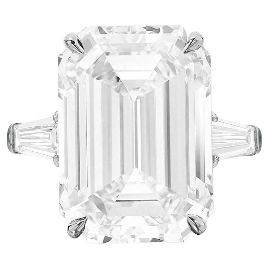 Flawless D Color GIA Certified 4 Carat Emerald Cut Diamond For Sale at