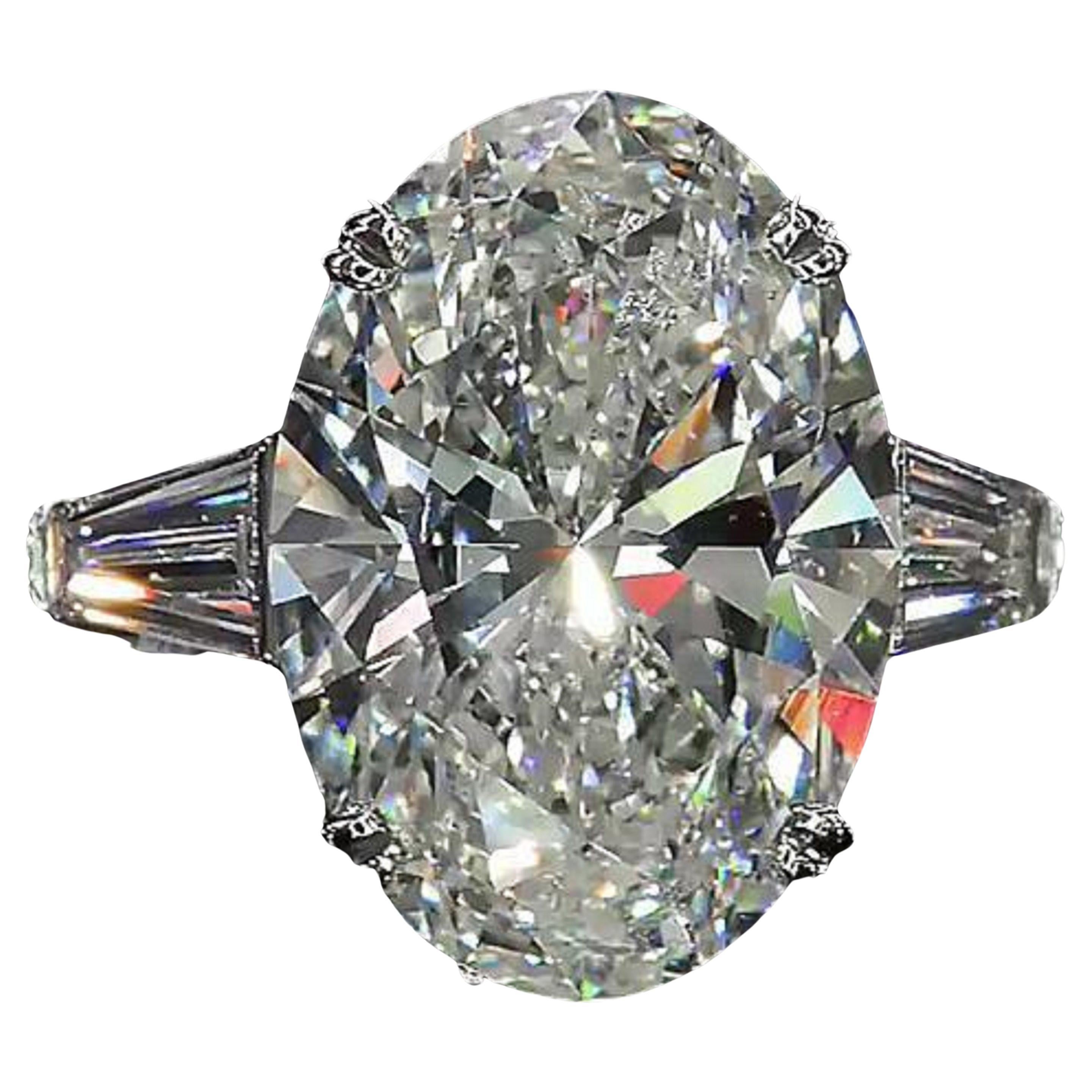 Stunning GIA Certified 7 Carat Oval Diamond Platinum Ring