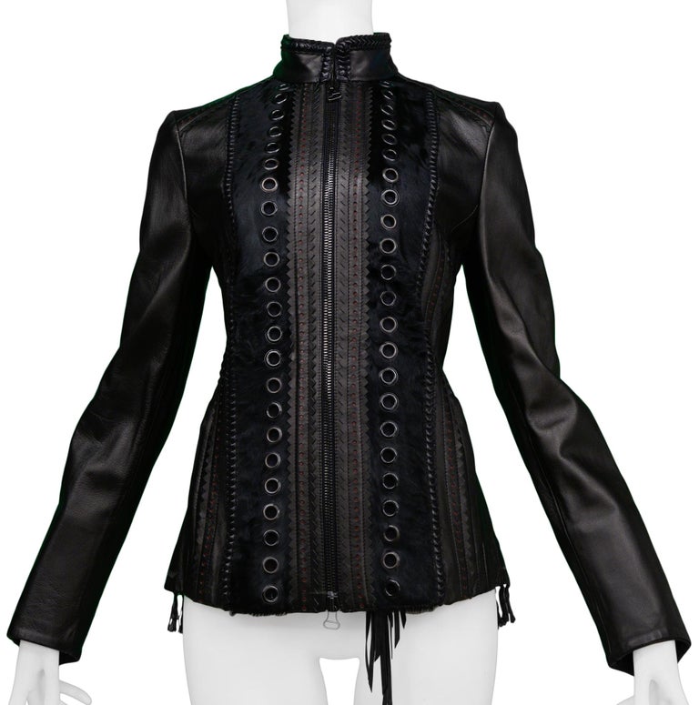 Gianfranco ferre on sale leather jacket