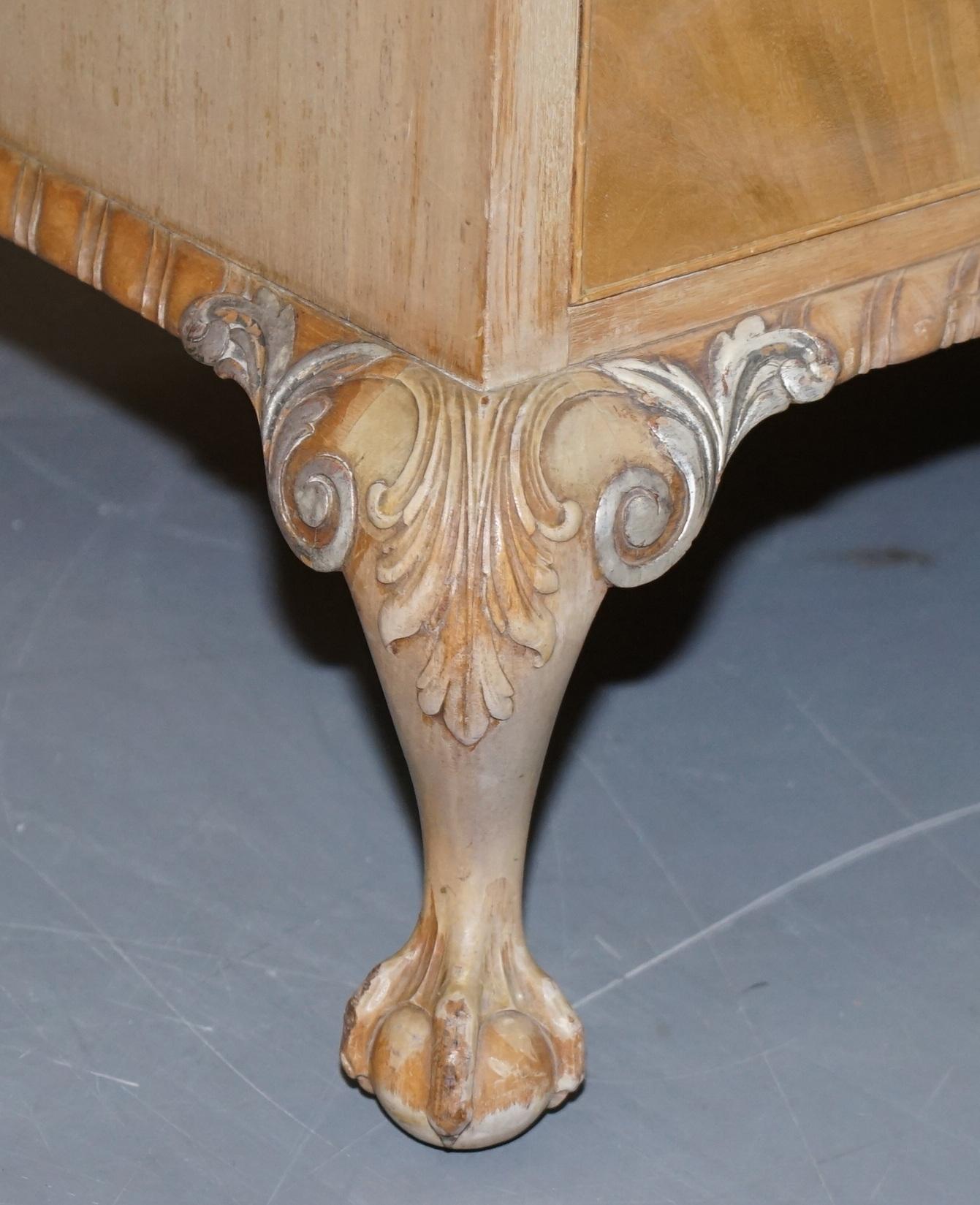 Hand-Crafted Stunning Gillows Vintage Chest of Drawers Ornate Claw & Ball Feet Part of Suite