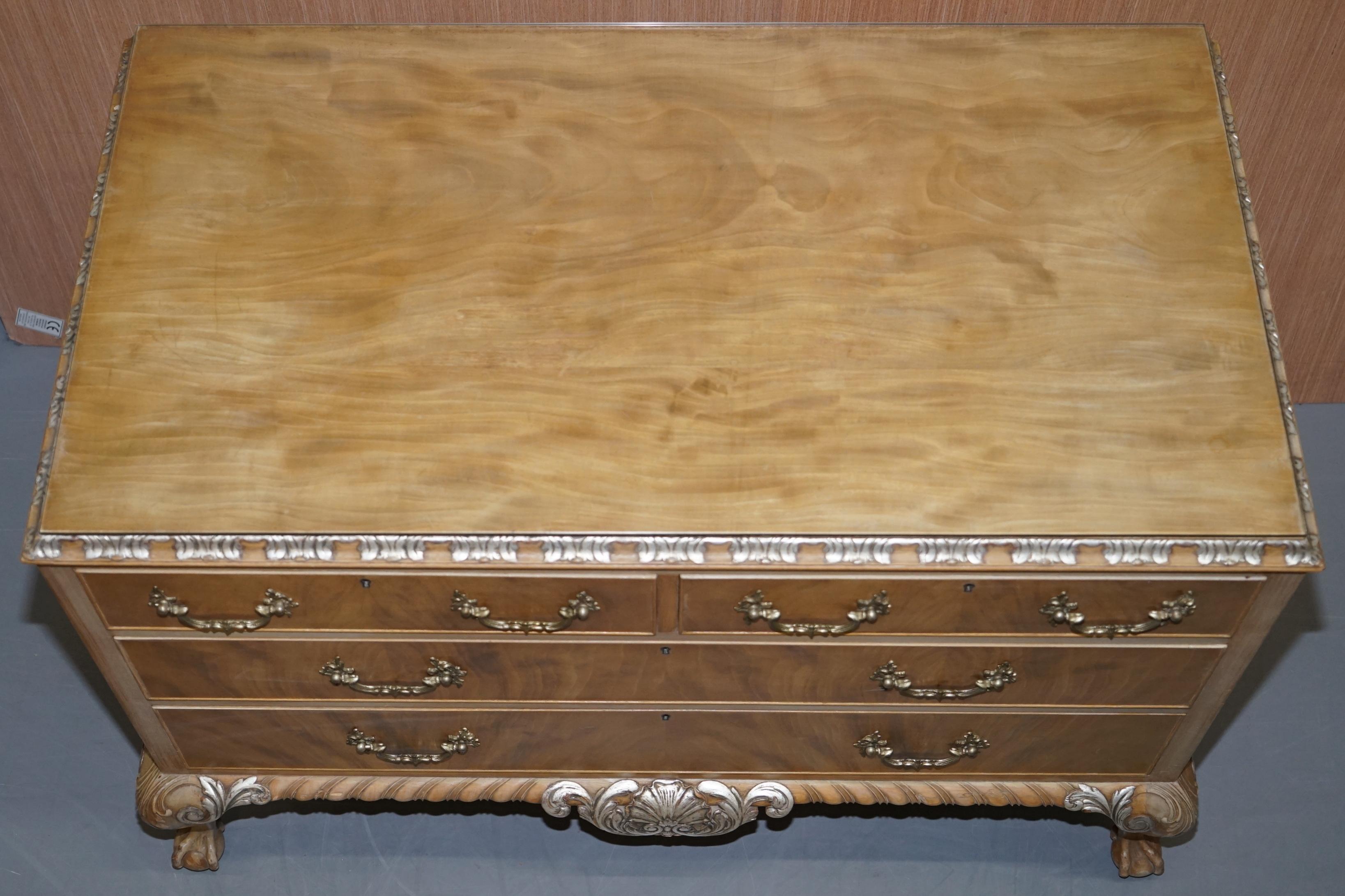 20th Century Stunning Gillows Vintage Chest of Drawers Ornate Claw & Ball Feet Part of Suite