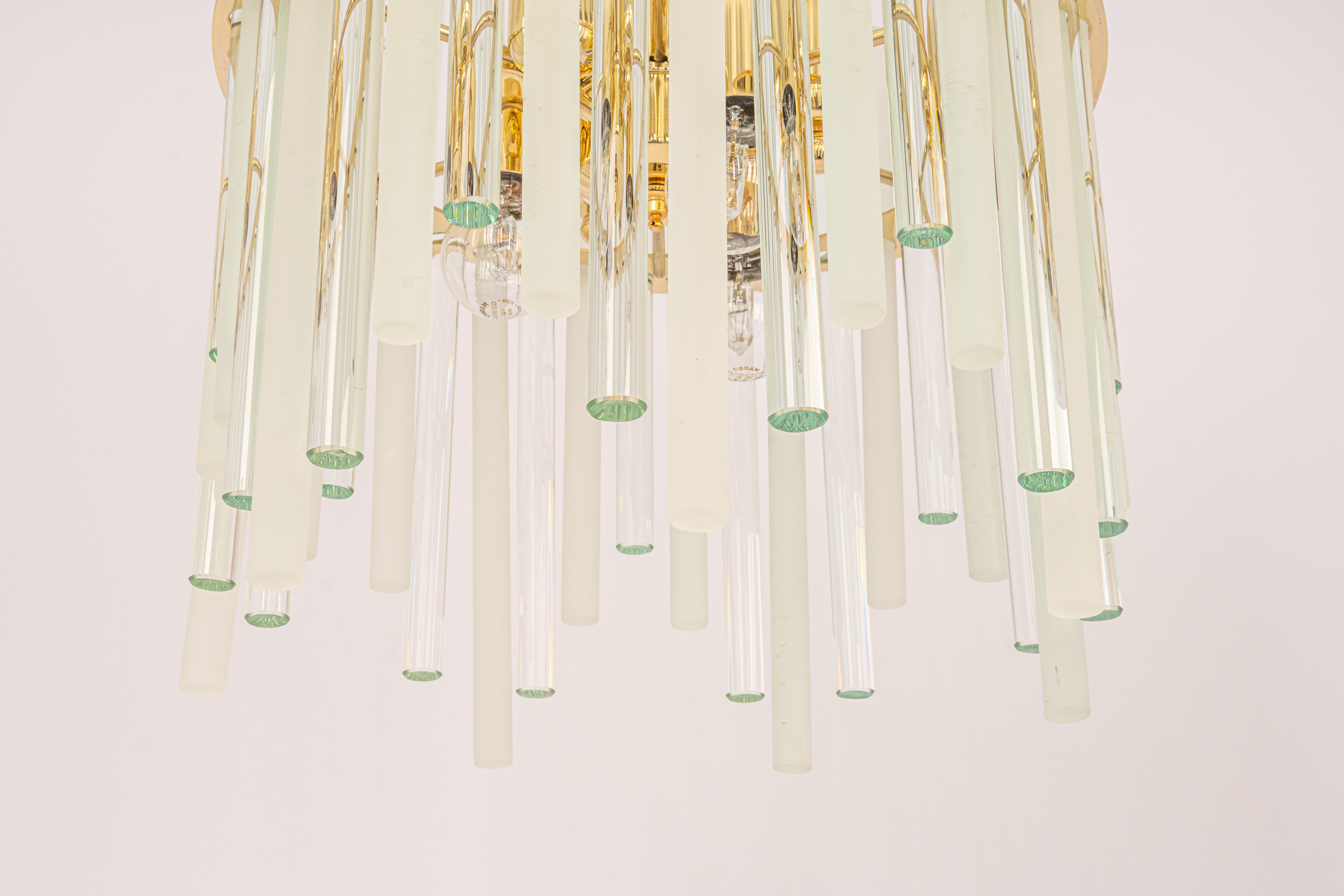 glass rod chandelier