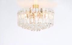 Stunning Gilt Brass, Crystal Glass Light Fixture Palazzo, Kalmar, Austria, 1970