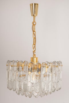 Stunning Gilt Brass, Crystal Glass Light Fixture Palazzo, Kalmar, Austria, 1970