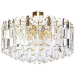 Stunning Gilt Brass, Crystal Glass Light Fixture Palazzo, Kalmar, Austria, 1970