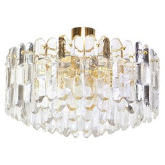 Stunning Gilt Brass, Crystal Glass Light Fixture Palazzo, Kalmar, Austria, 1970