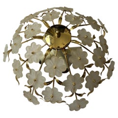 Vintage Stunning Glacier Flower, Murano Ceiling Light, 1980's