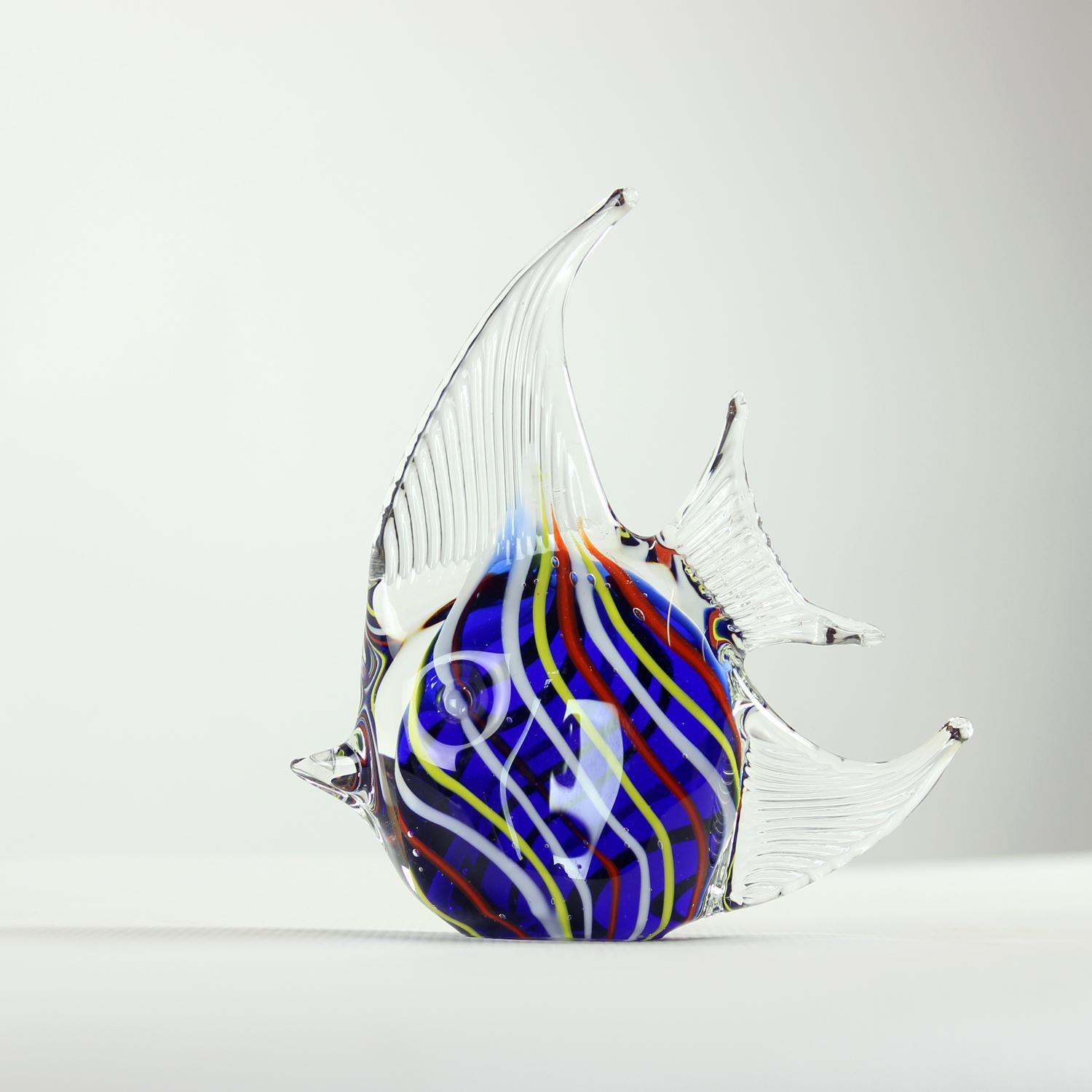 Tchèque Superbe statue de poissons en verre, Tchécoslovaquie, années 1960 en vente