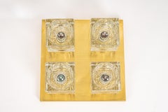One Stunning Glass Flushmount by Peill & Putzler, Germany, 1970s