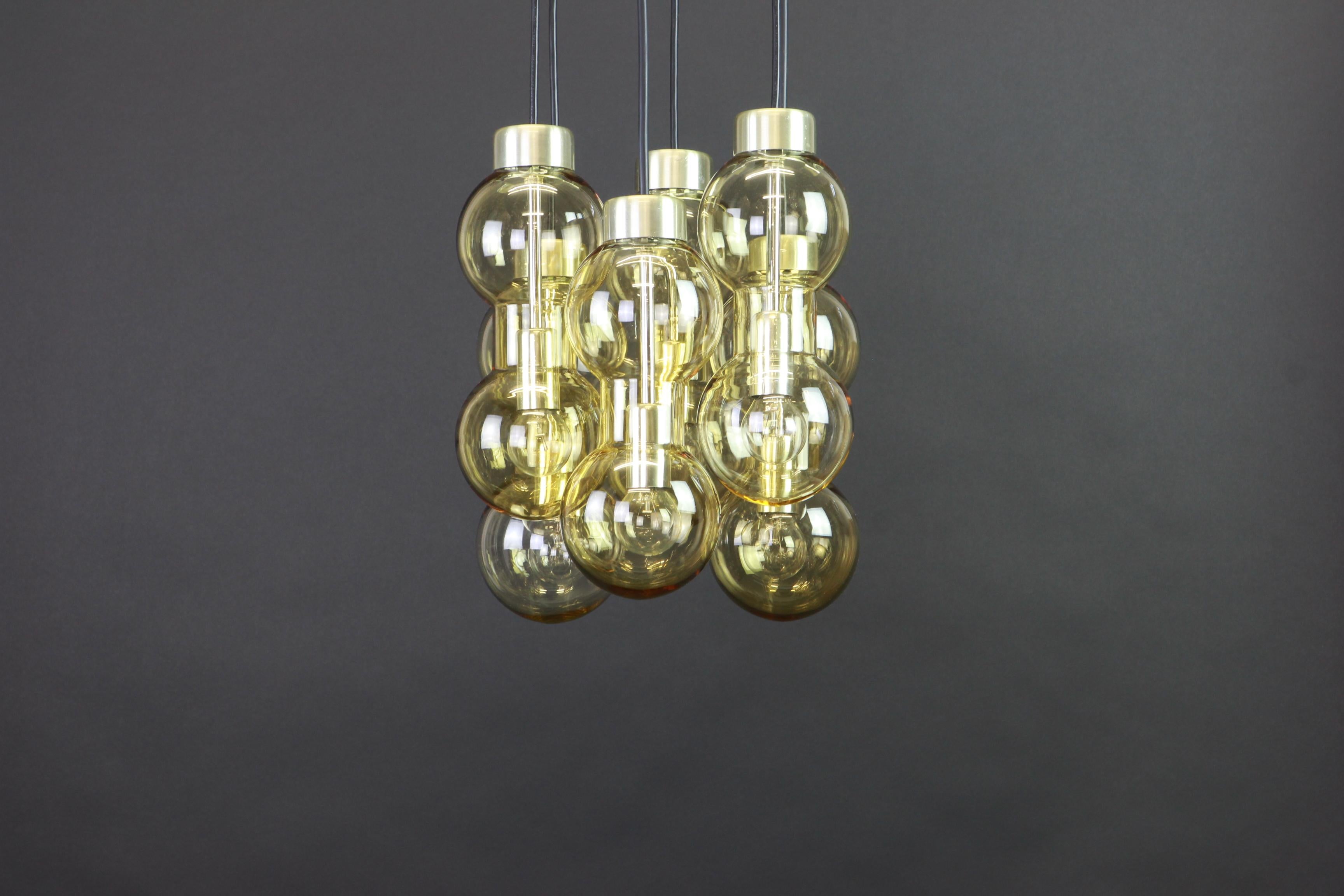 Mid-Century Modern Stunning Glass Hanging Fixture by Doria, Germany, 1970s