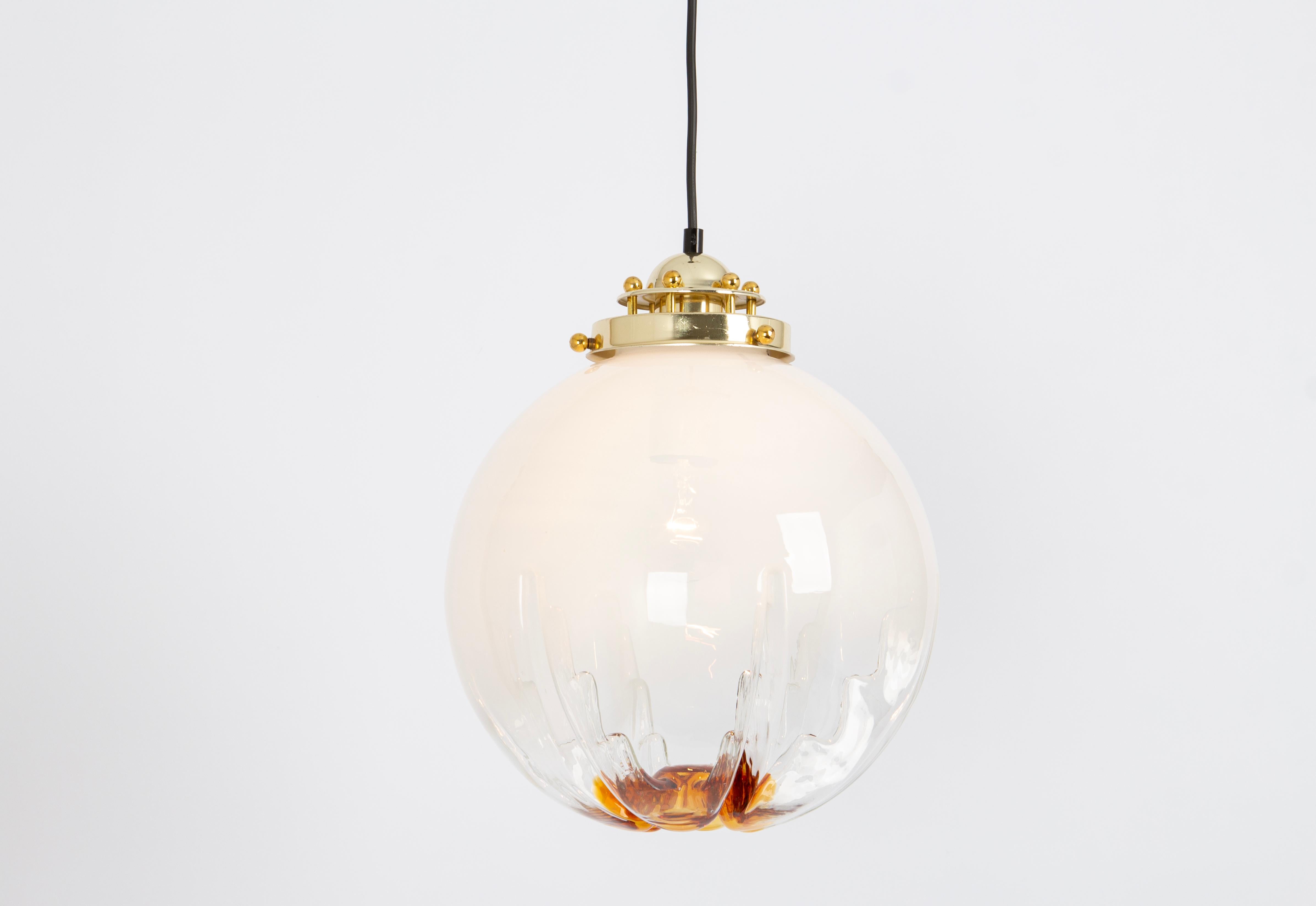Stunning Glass Pendant light in style of  Mazzega, Italy, 1960s For Sale 4