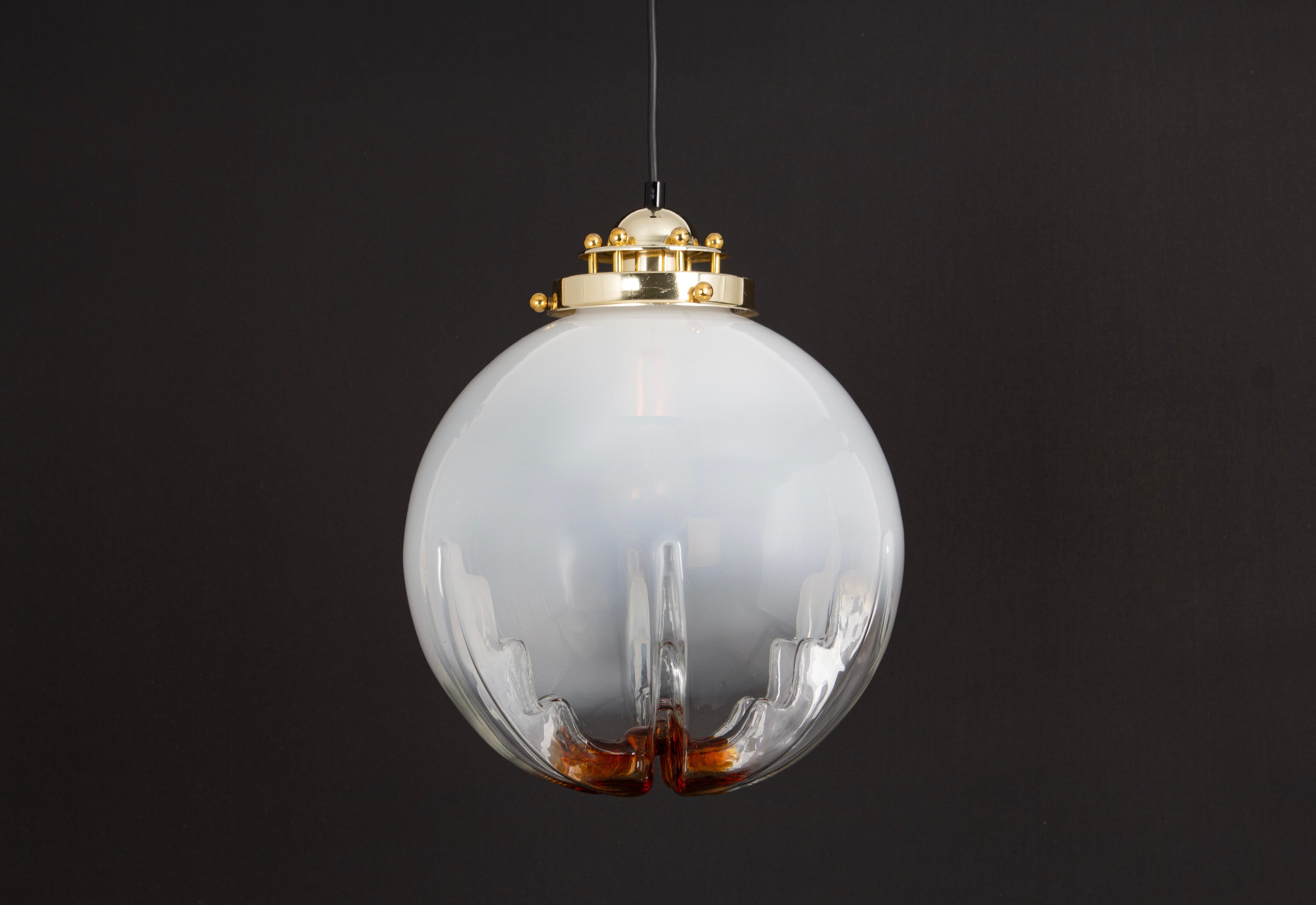 Stunning Glass Pendant light in style of  Mazzega, Italy, 1960s For Sale 5