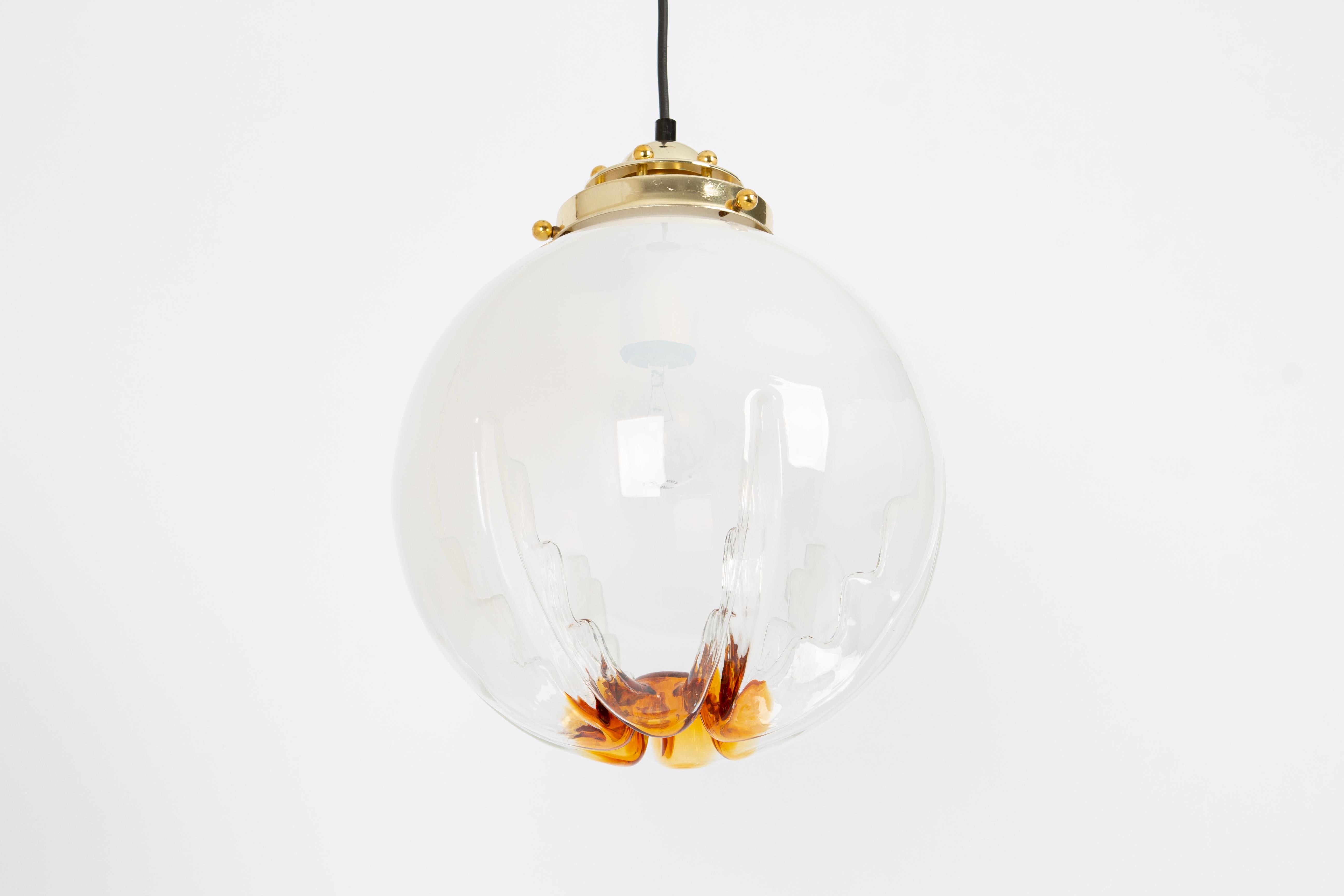 Mid-Century Modern Stunning Glass Pendant light in style of  Mazzega, Italy, 1960s For Sale