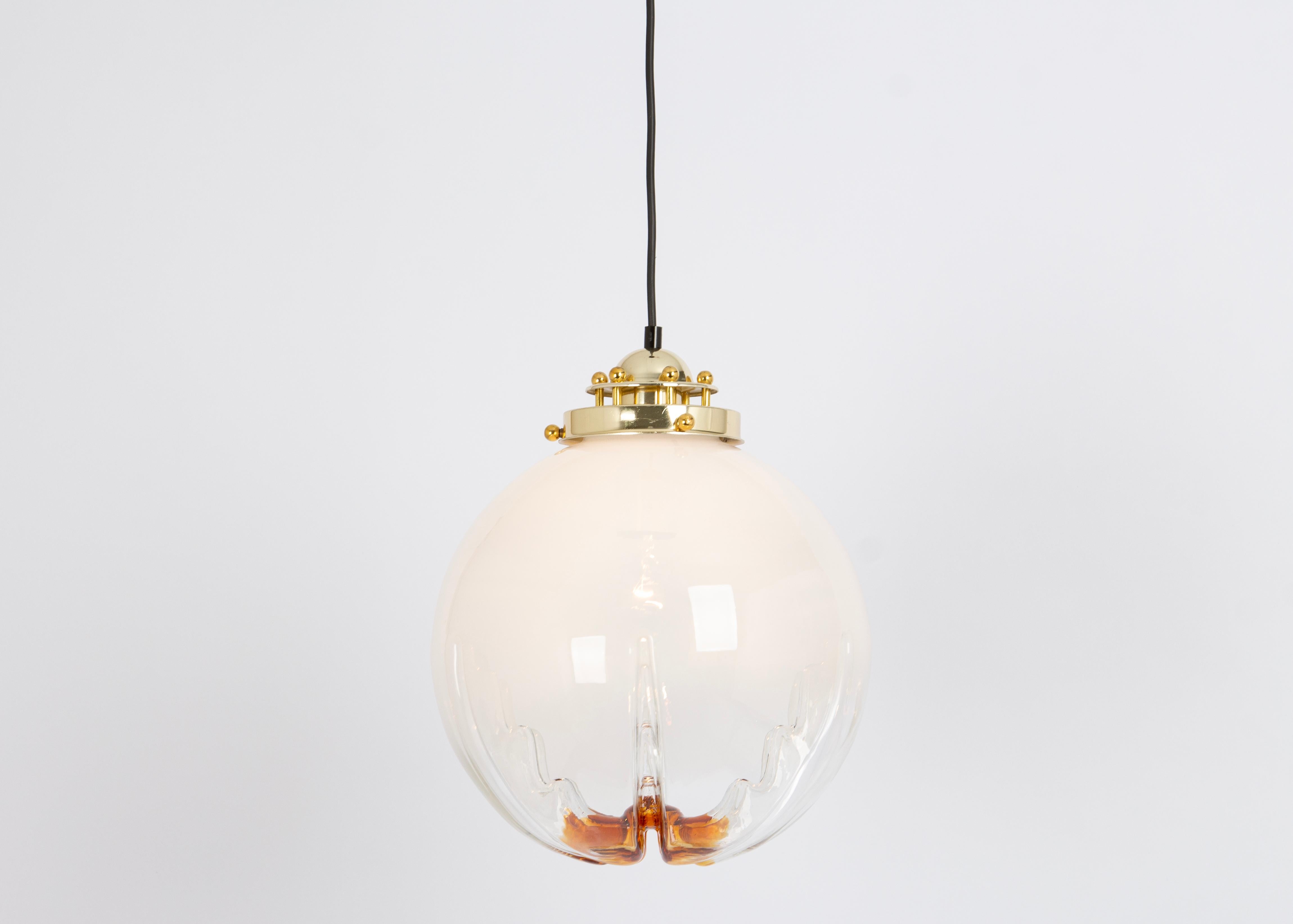 Mid-20th Century Stunning Glass Pendant light in style of  Mazzega, Italy, 1960s For Sale