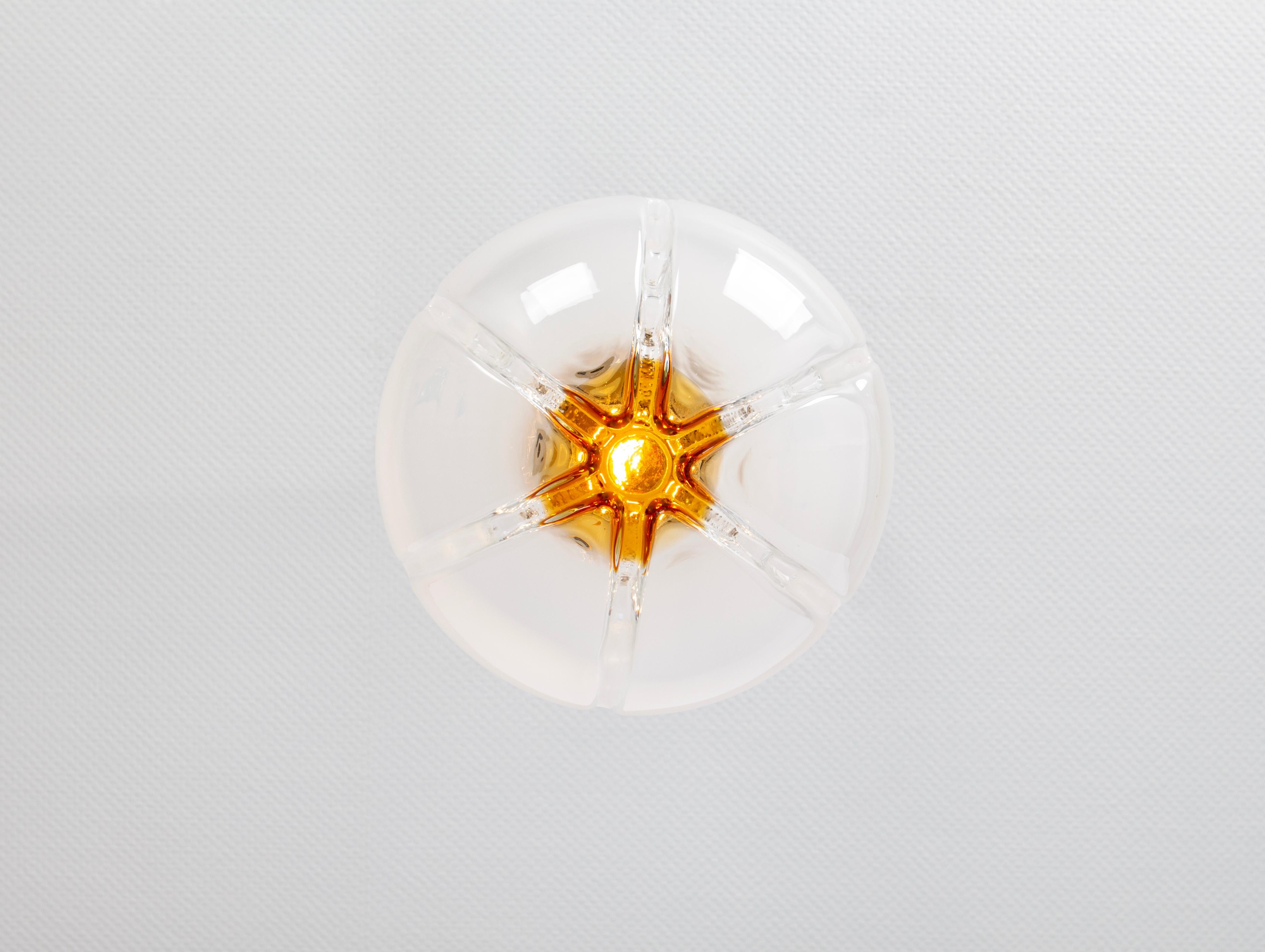 Stunning Glass Pendant light in style of  Mazzega, Italy, 1960s For Sale 1