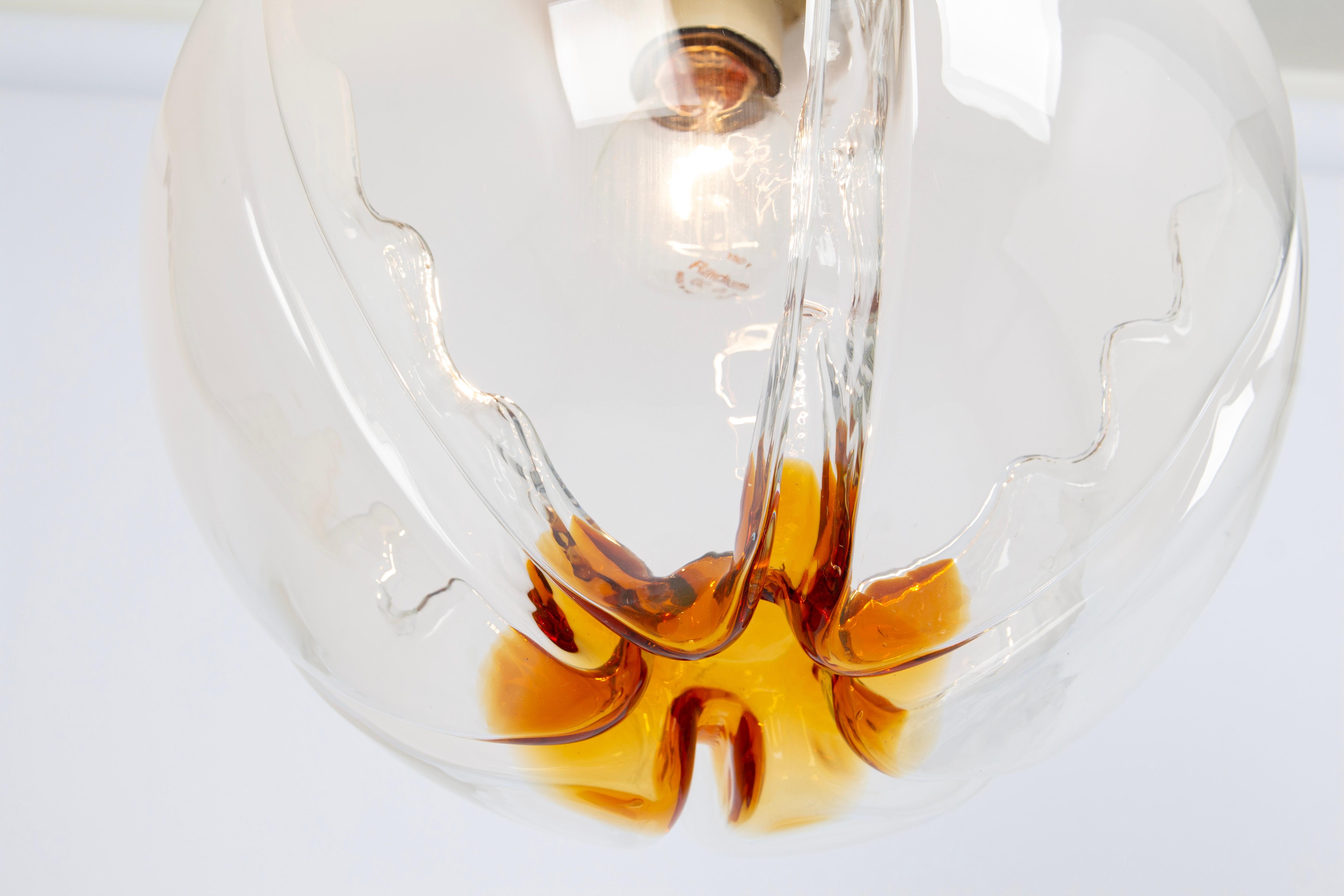 Stunning Glass Pendant light in style of  Mazzega, Italy, 1960s For Sale 2