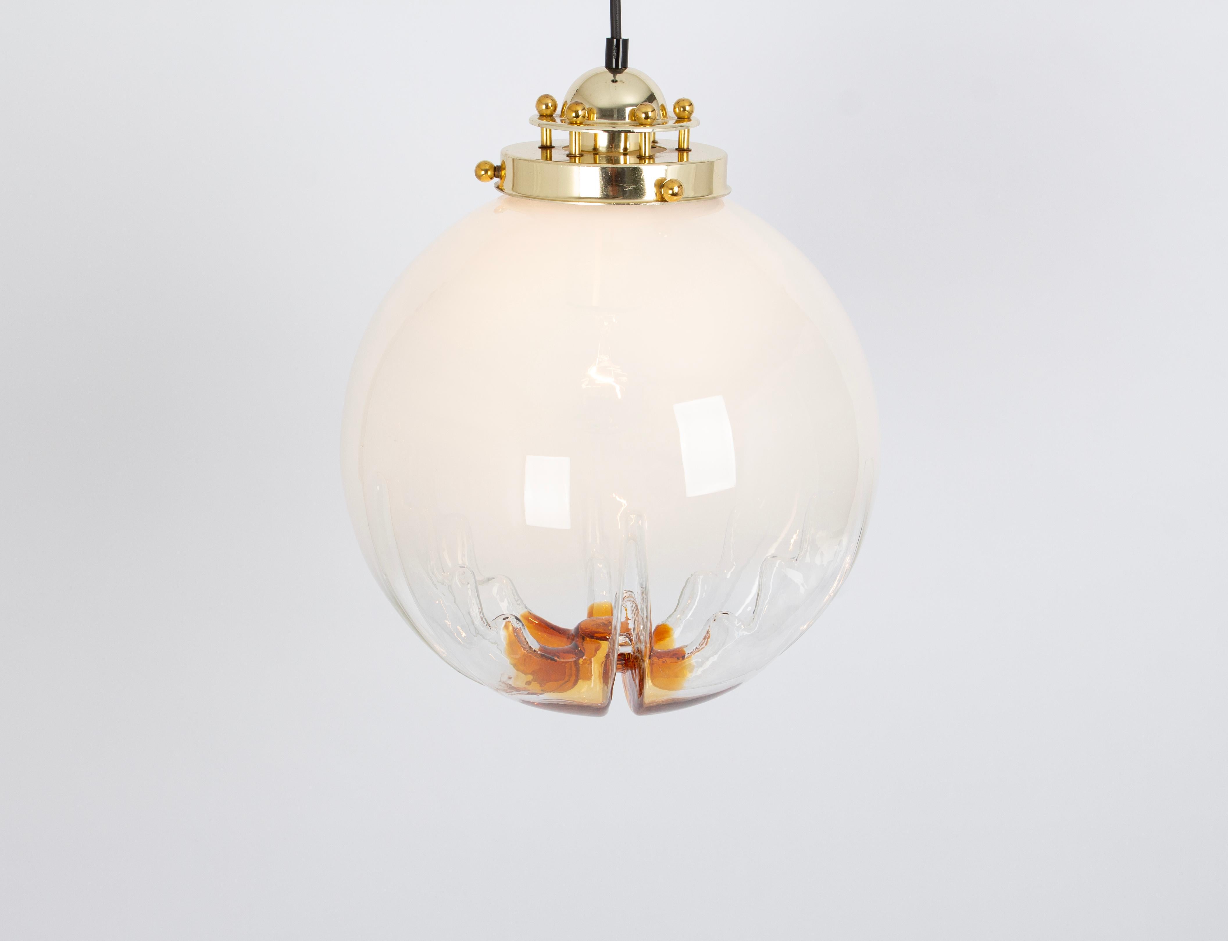 Stunning Glass Pendant light in style of  Mazzega, Italy, 1960s For Sale 3