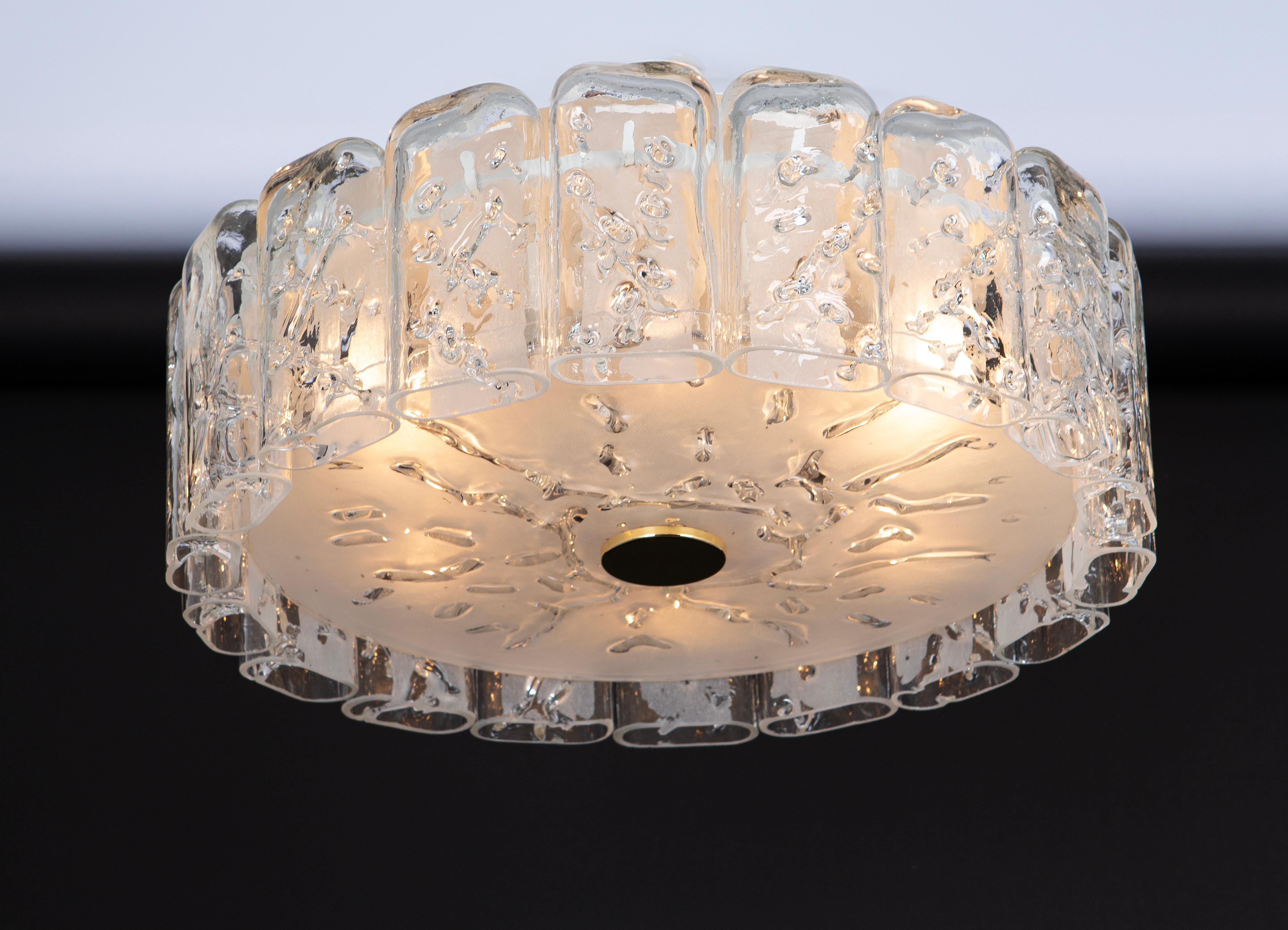 Stunning Glass Tubes Flushmount by Doria, Germany, 1960s 1