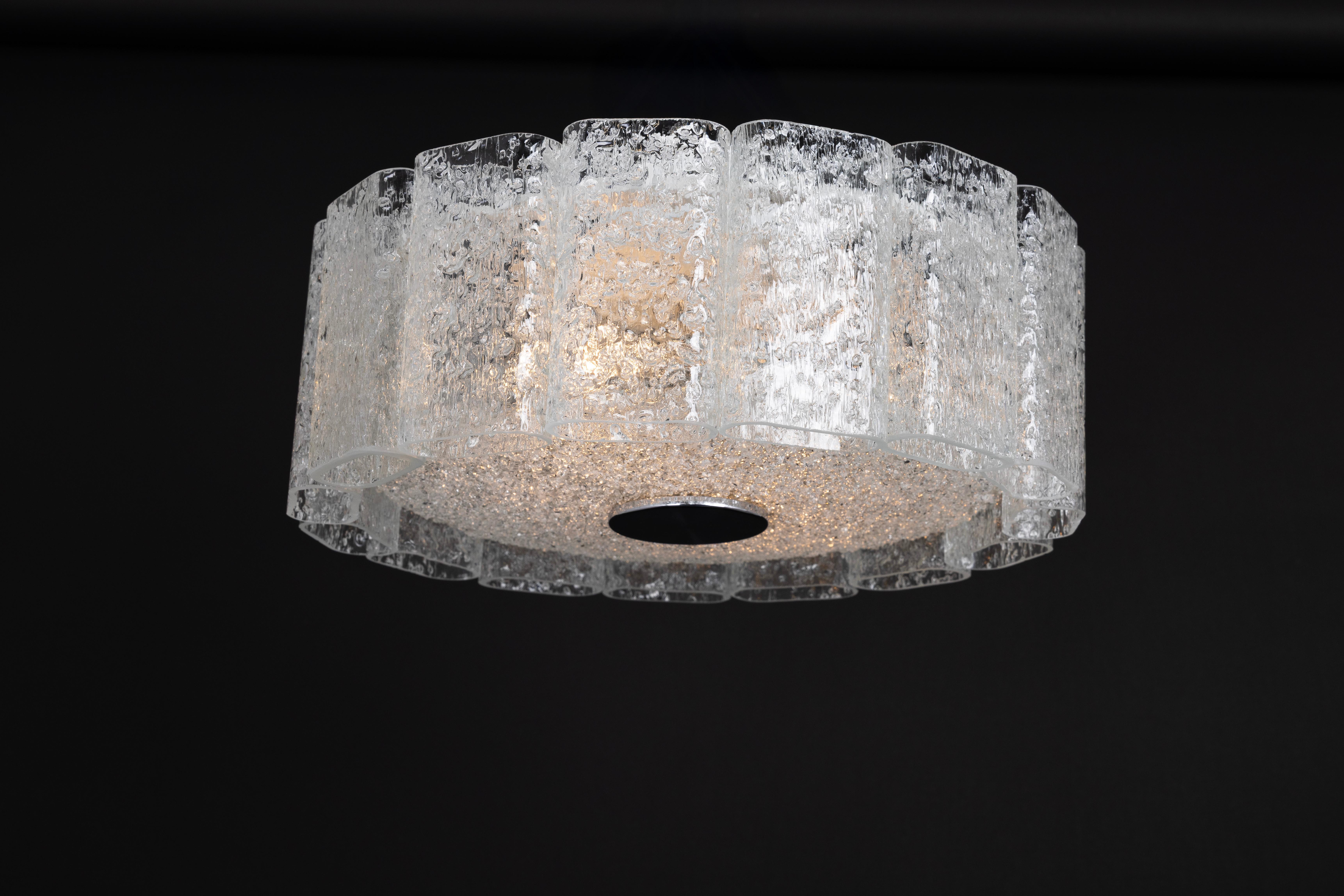 Stunning Glass Tubes Flushmount by Doria, Germany, 1960s For Sale 1