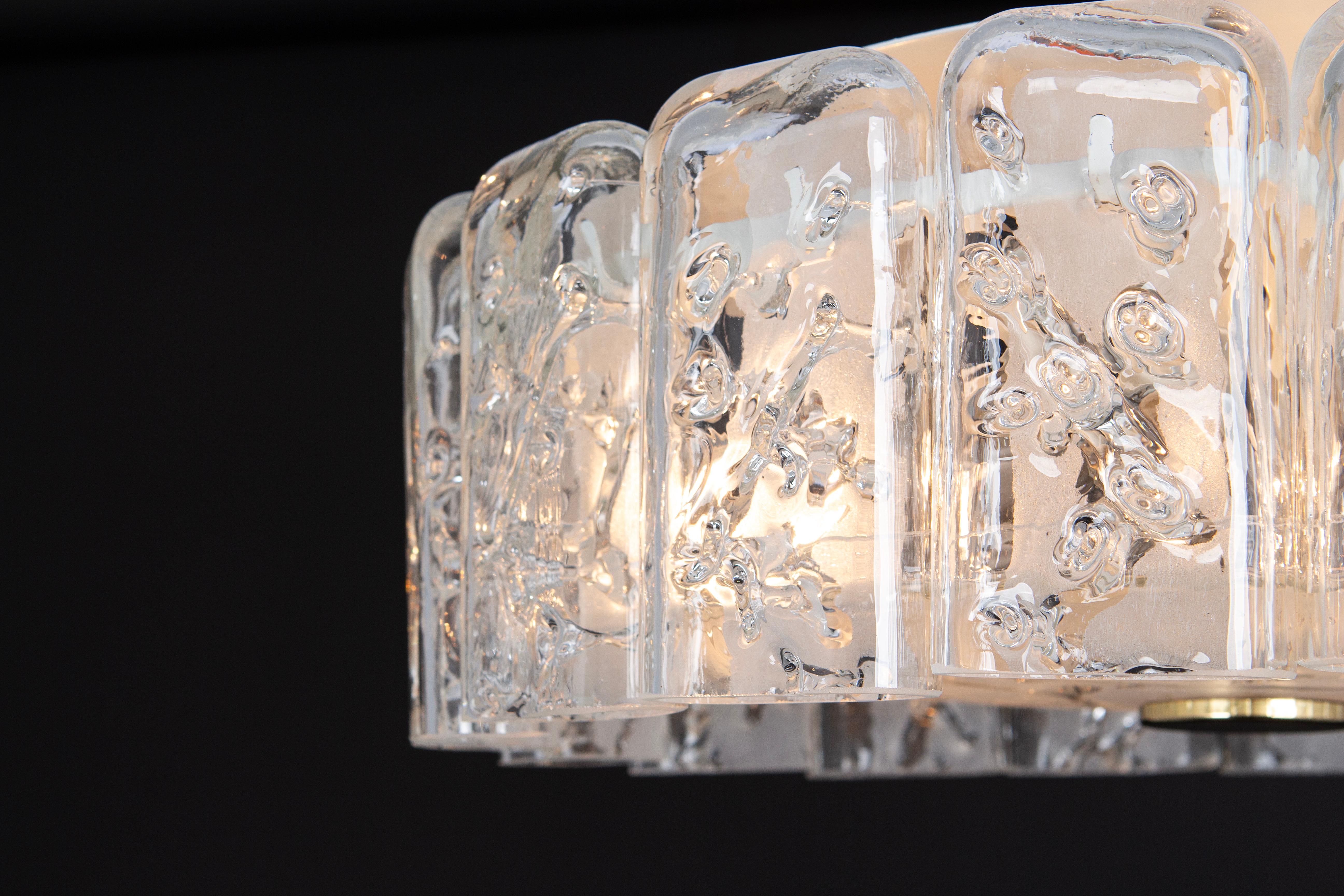 Stunning Glass Tubes Flushmount by Doria, Germany, 1960s 2