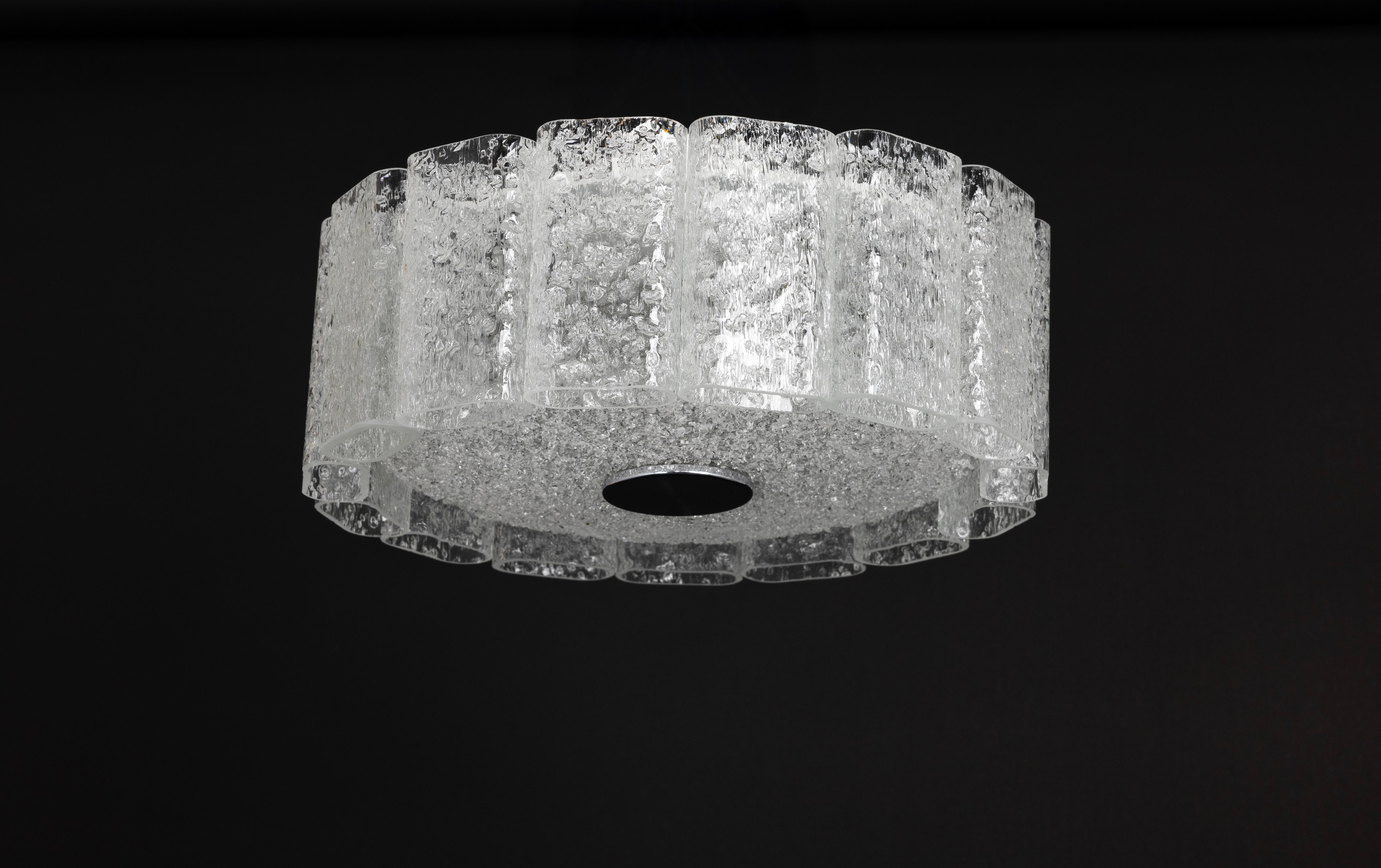 Stunning Glass Tubes Flushmount by Doria, Germany, 1960s For Sale 2