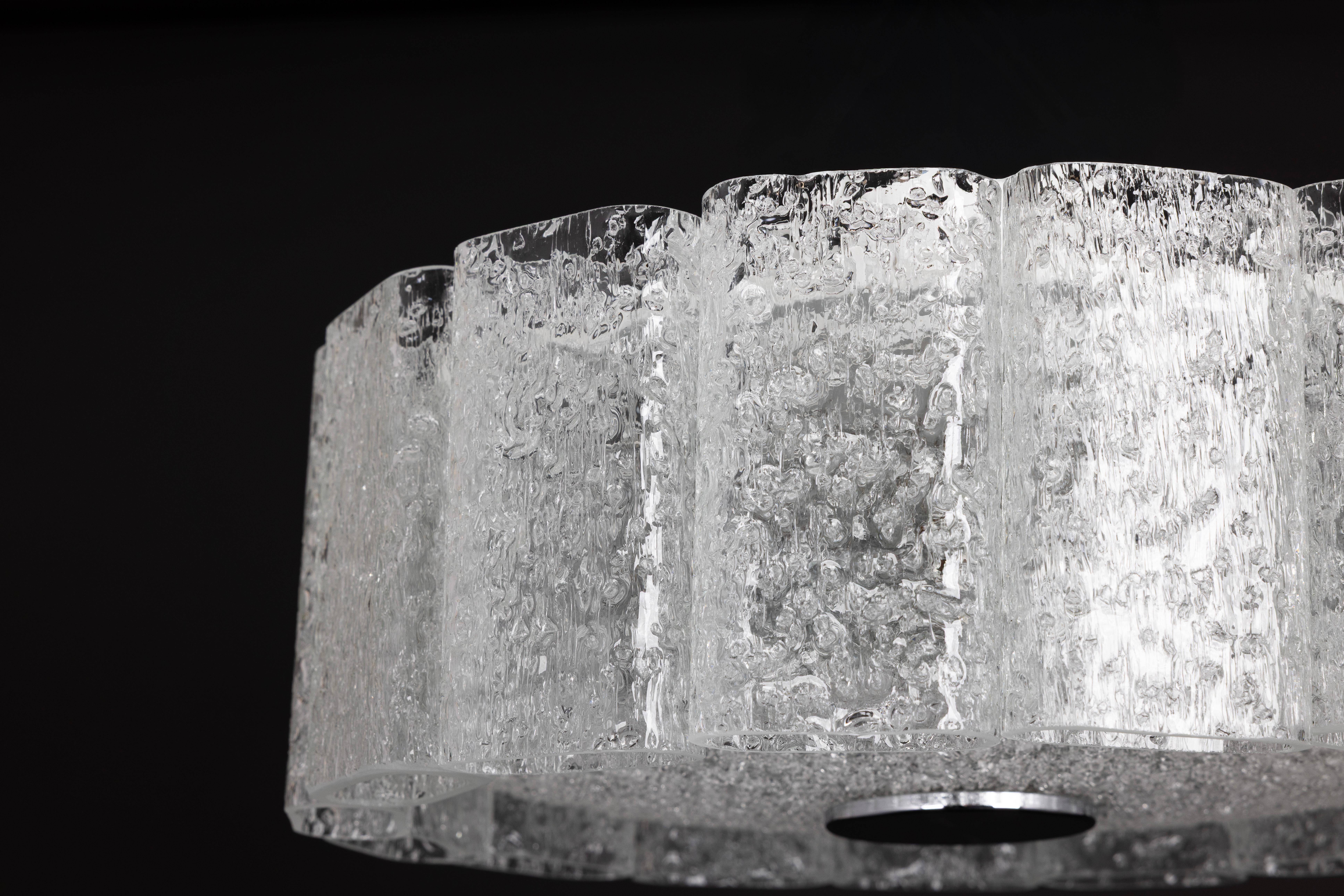 Stunning Glass Tubes Flushmount by Doria, Germany, 1960s For Sale 3