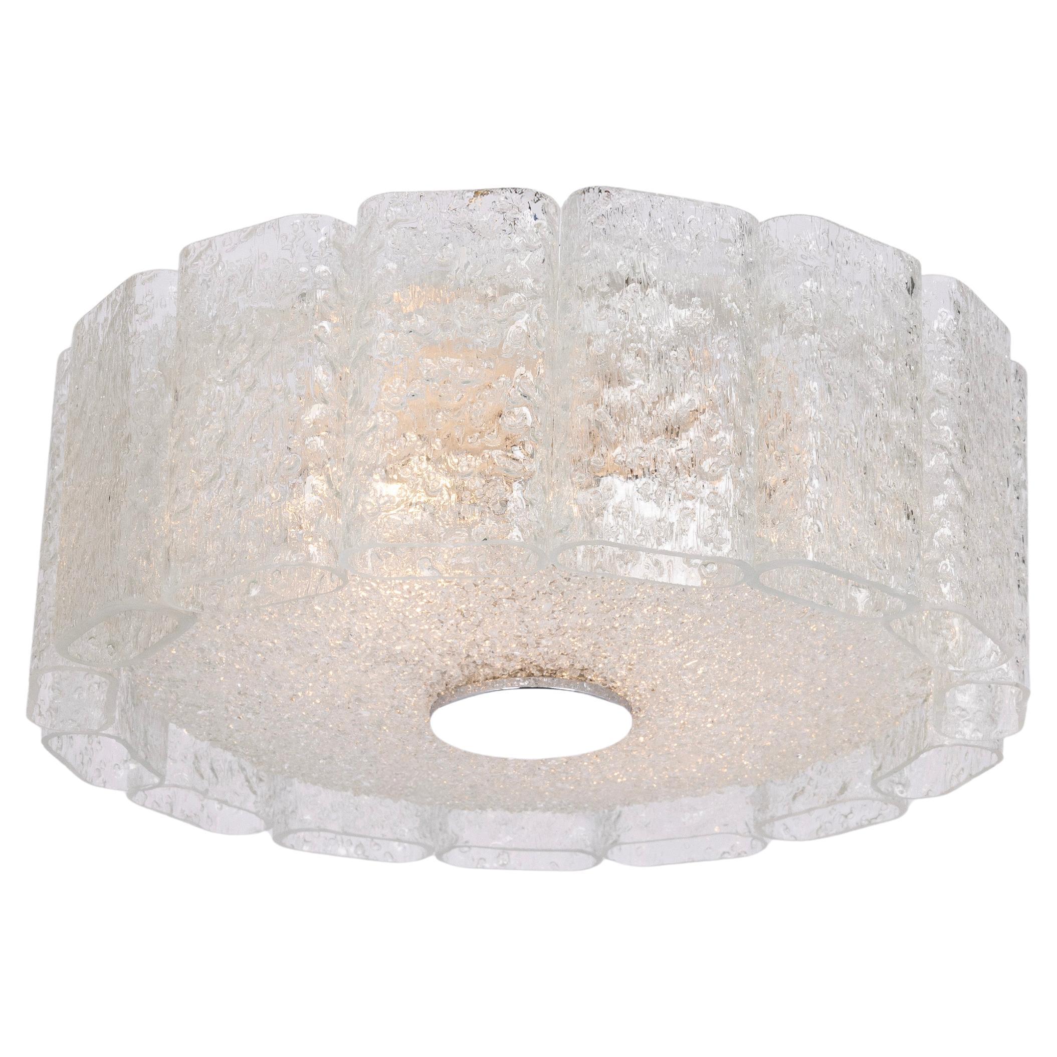 Stunning Glass Tubes Flushmount by Doria, Germany, 1960s For Sale