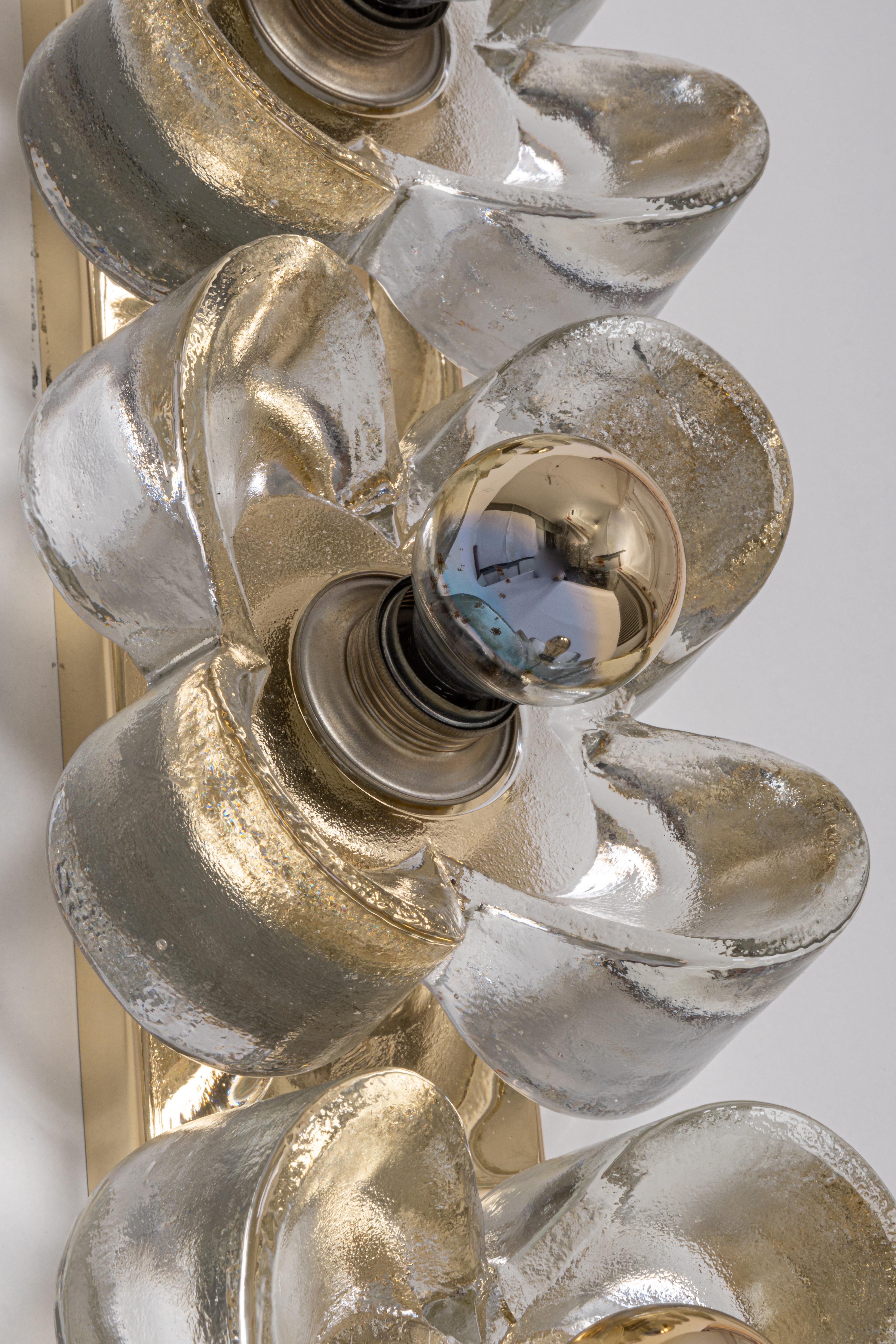 Late 20th Century 1 of 3 Stunning Glass Wall by Sische, Germany, 1970s For Sale