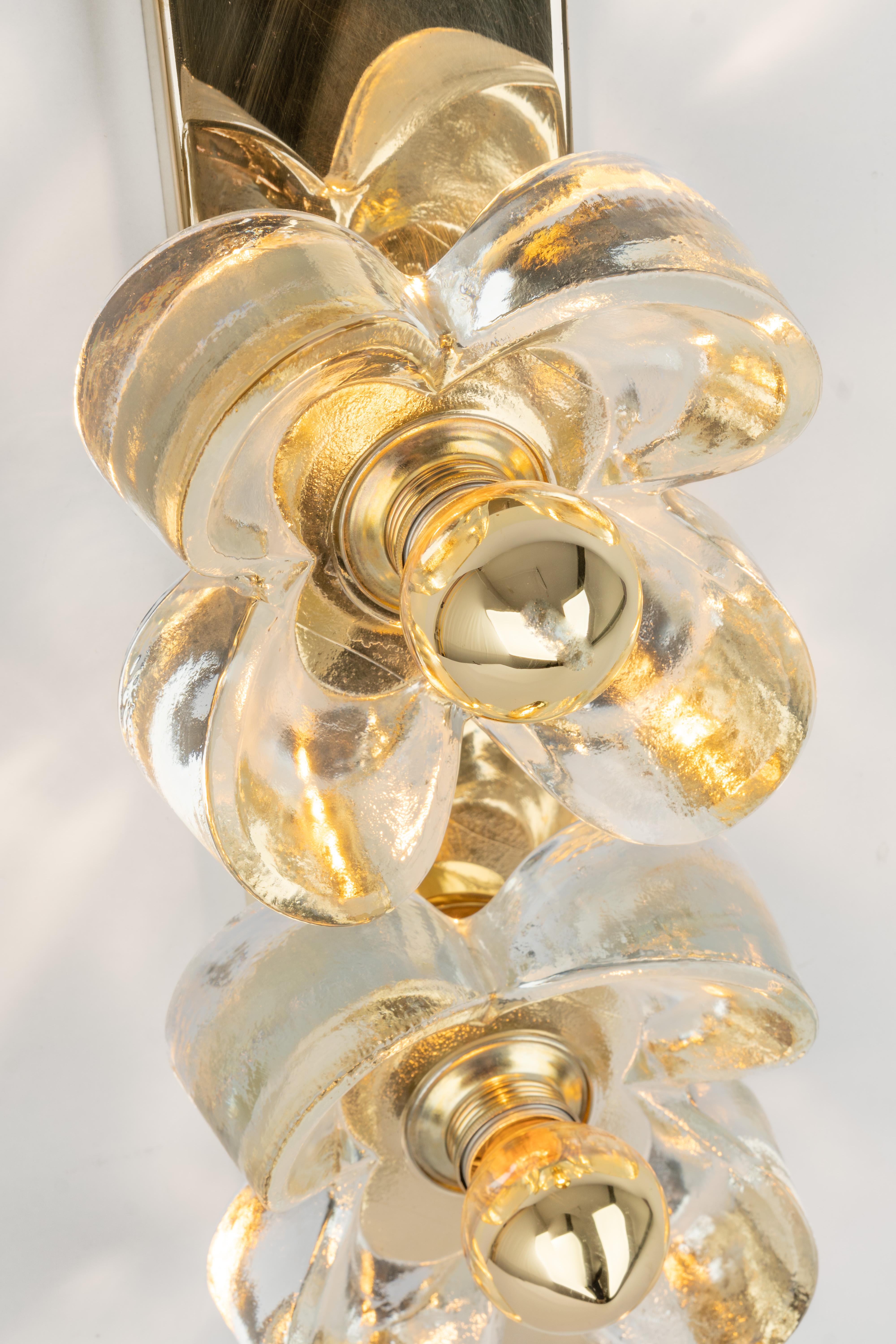 1 of 2 Stunning Glass Wall Light by Sische, Germany, 1970s For Sale 3