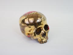 Stunning Gold ceramic Skull by Marc Alberghina