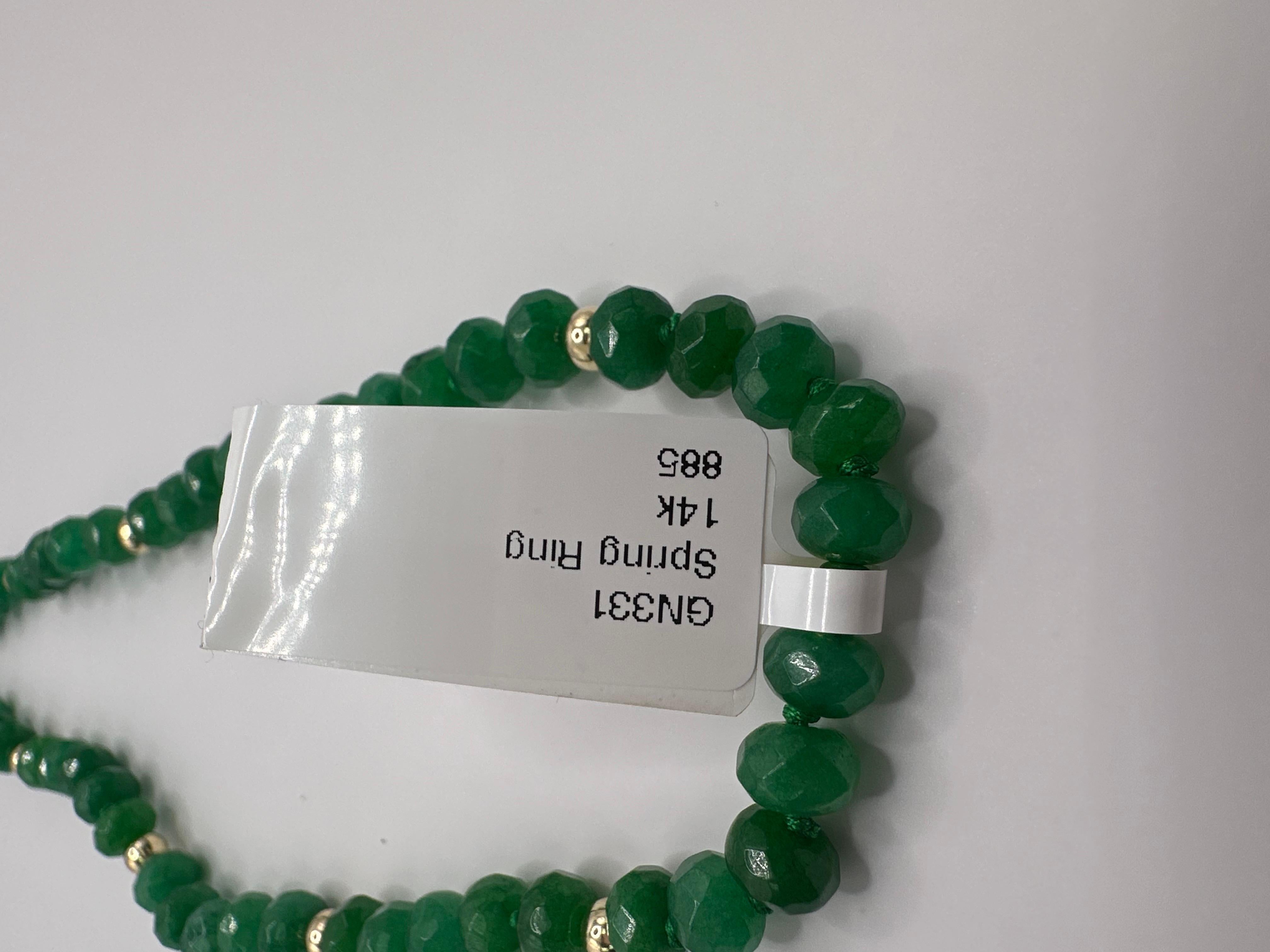 Stunning gold gemstone beads necklace 14KT gold In New Condition For Sale In Boca Raton, FL