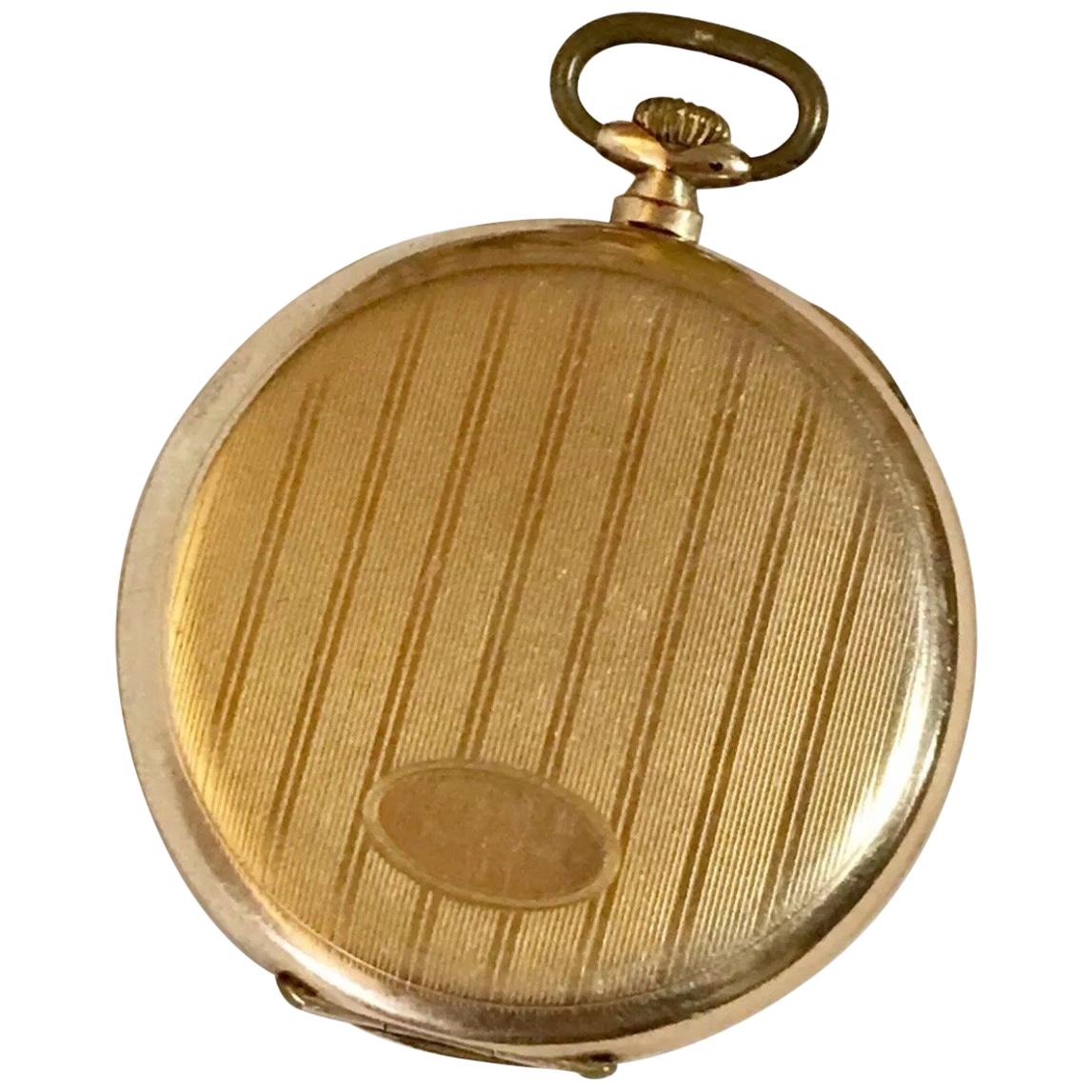 Stunning Gold-Plated Cyma Dress Pocket Watch For Sale