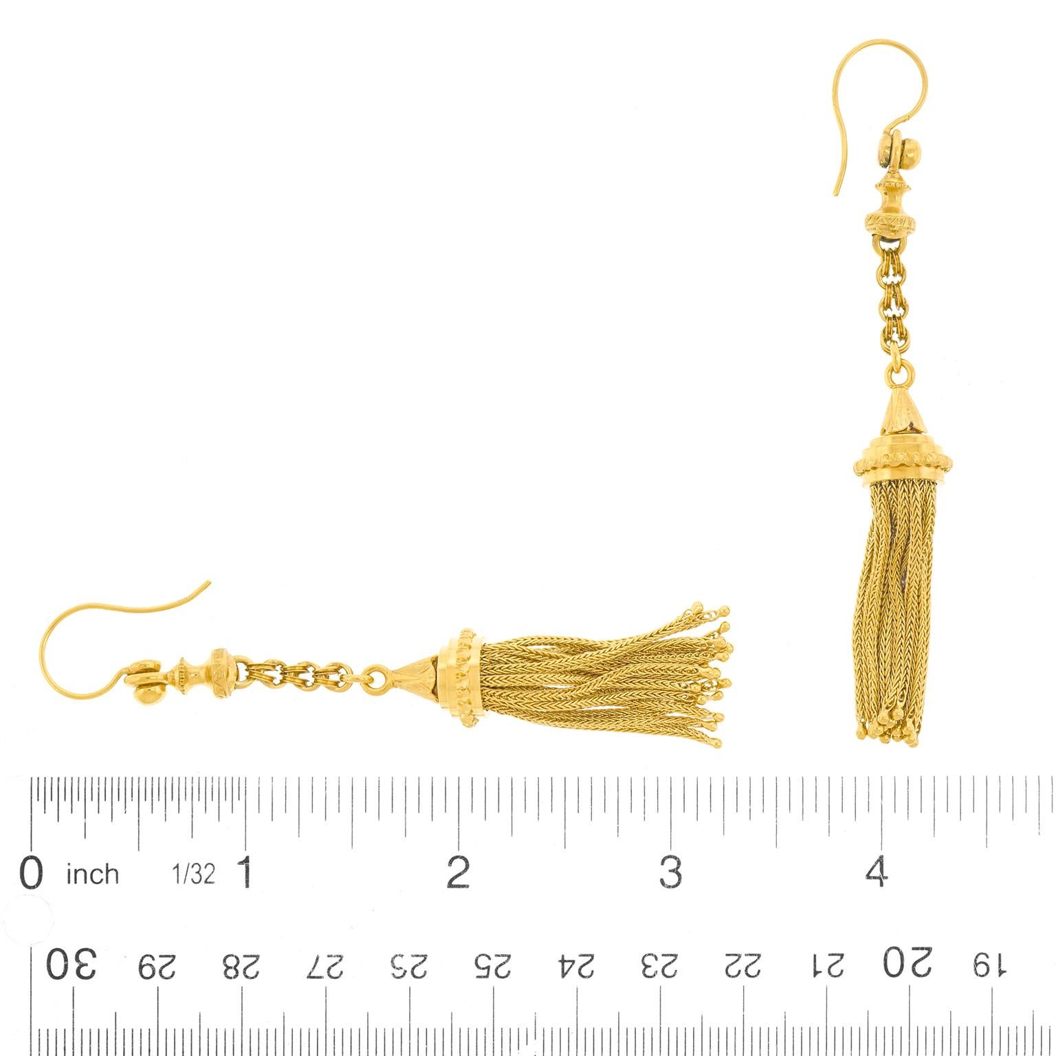 Stunning Gold Victorian Tassel Earrings 2