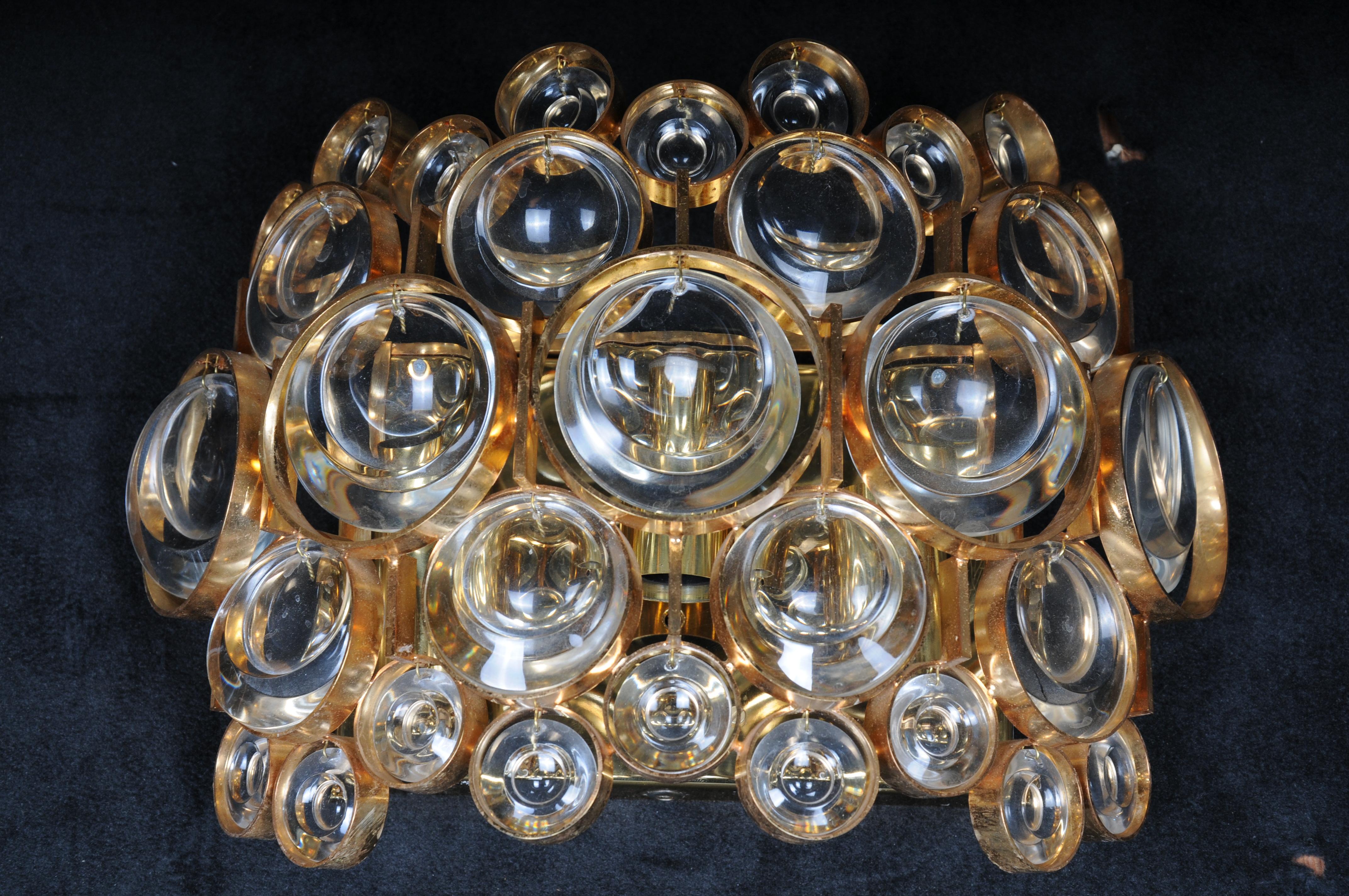 Impresionante aplique de pared dorado, fabricado por Palwa, Alemania, hacia 1960-1969. en venta 5