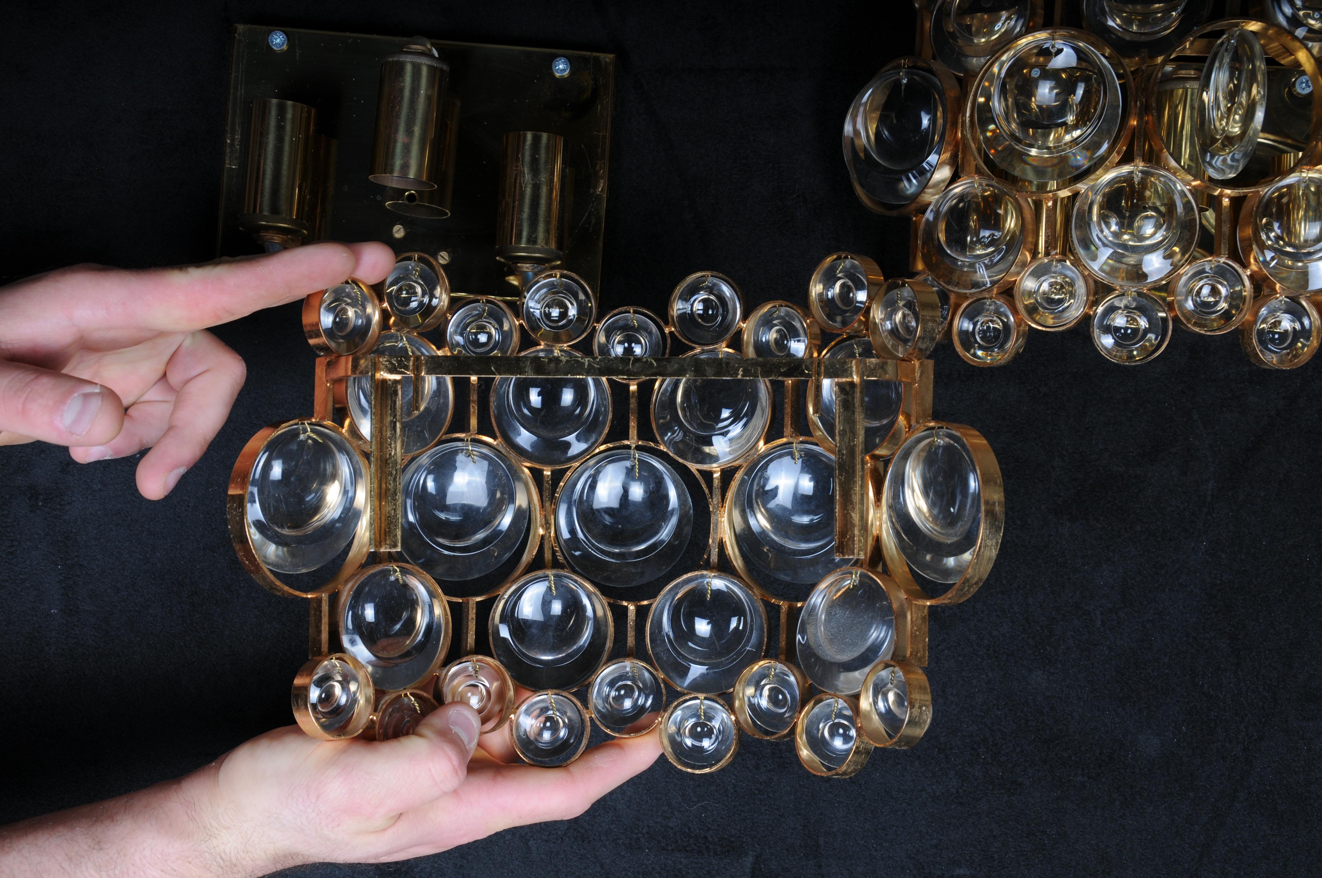 Impresionante aplique de pared dorado, fabricado por Palwa, Alemania, hacia 1960-1969. en venta 10