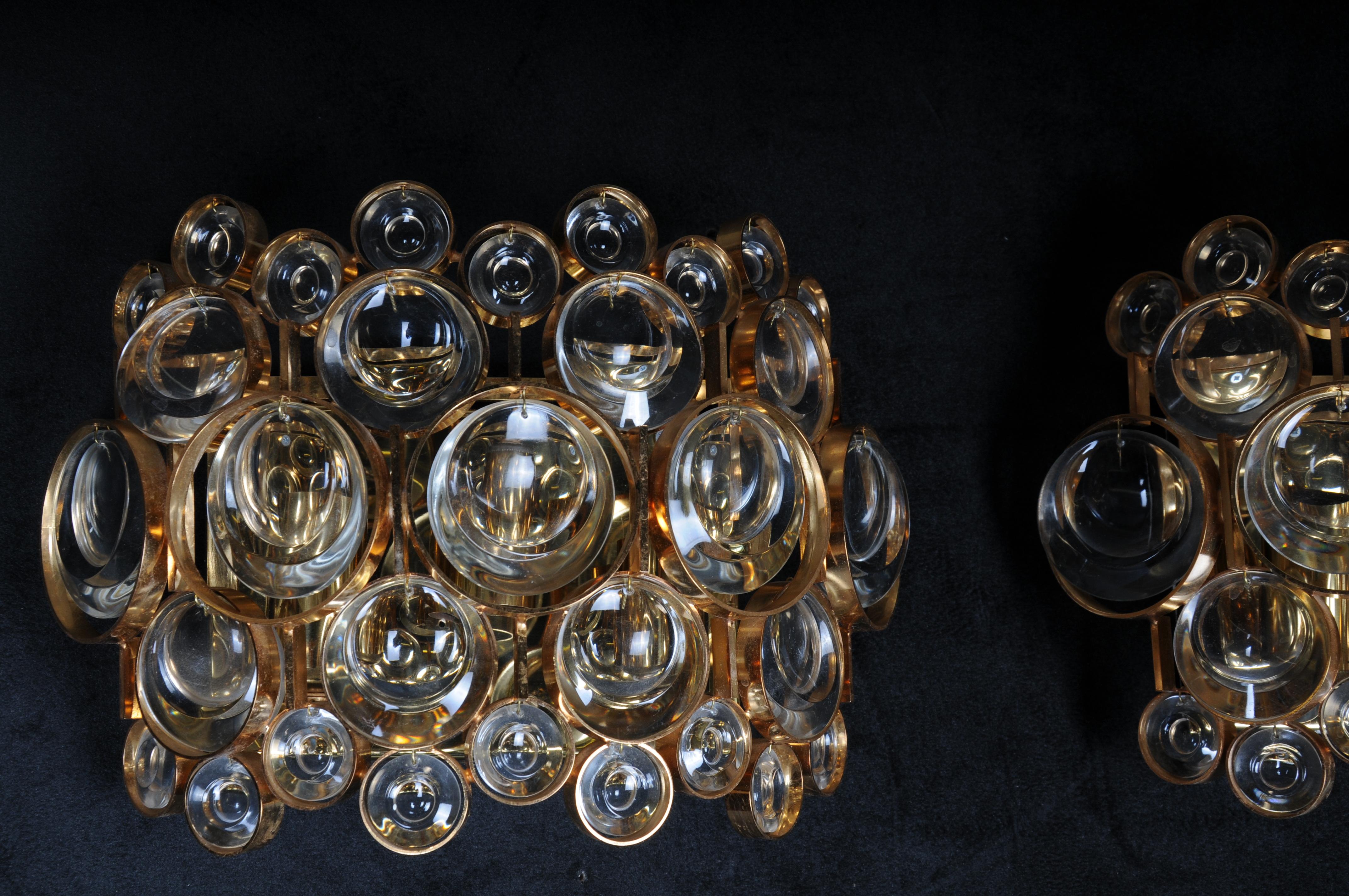 Impresionante aplique de pared dorado, fabricado por Palwa, Alemania, hacia 1960-1969. en venta 3