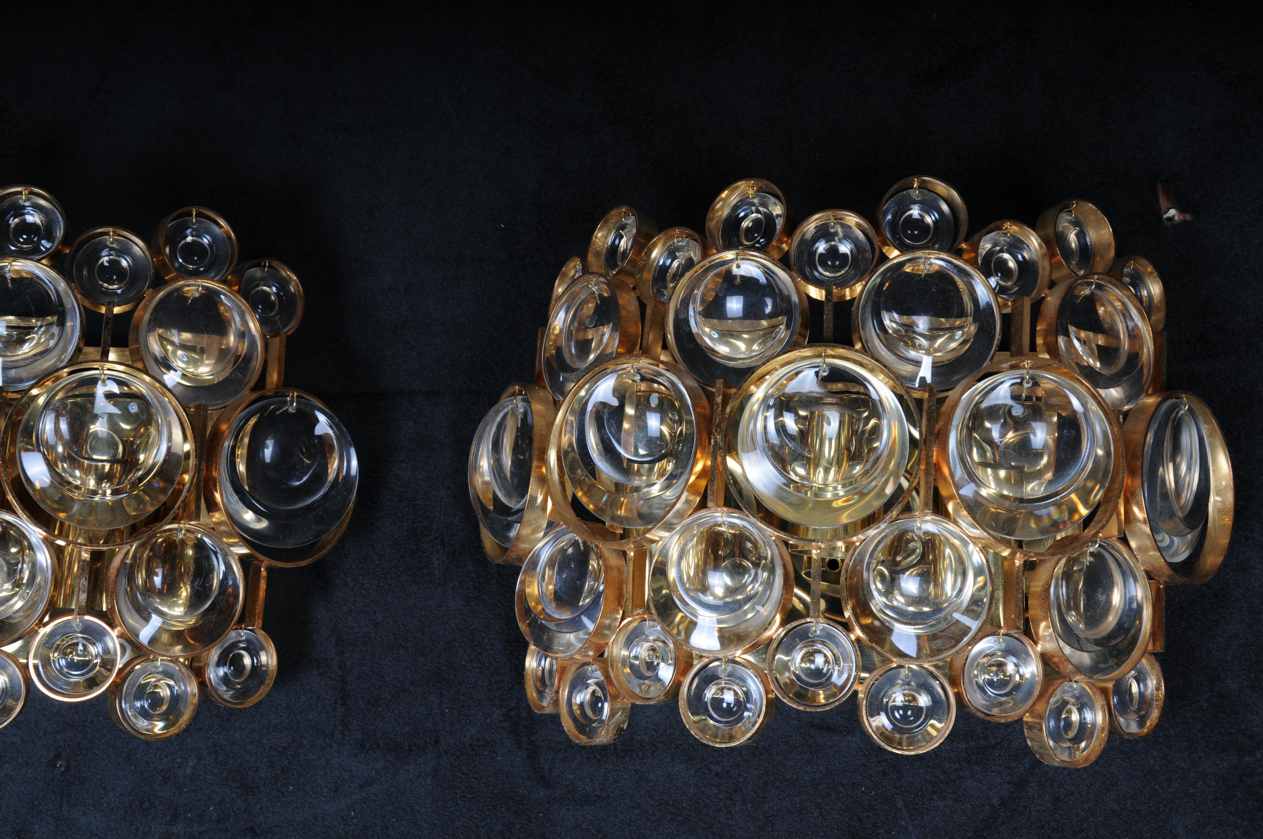 Impresionante aplique de pared dorado, fabricado por Palwa, Alemania, hacia 1960-1969. en venta 4