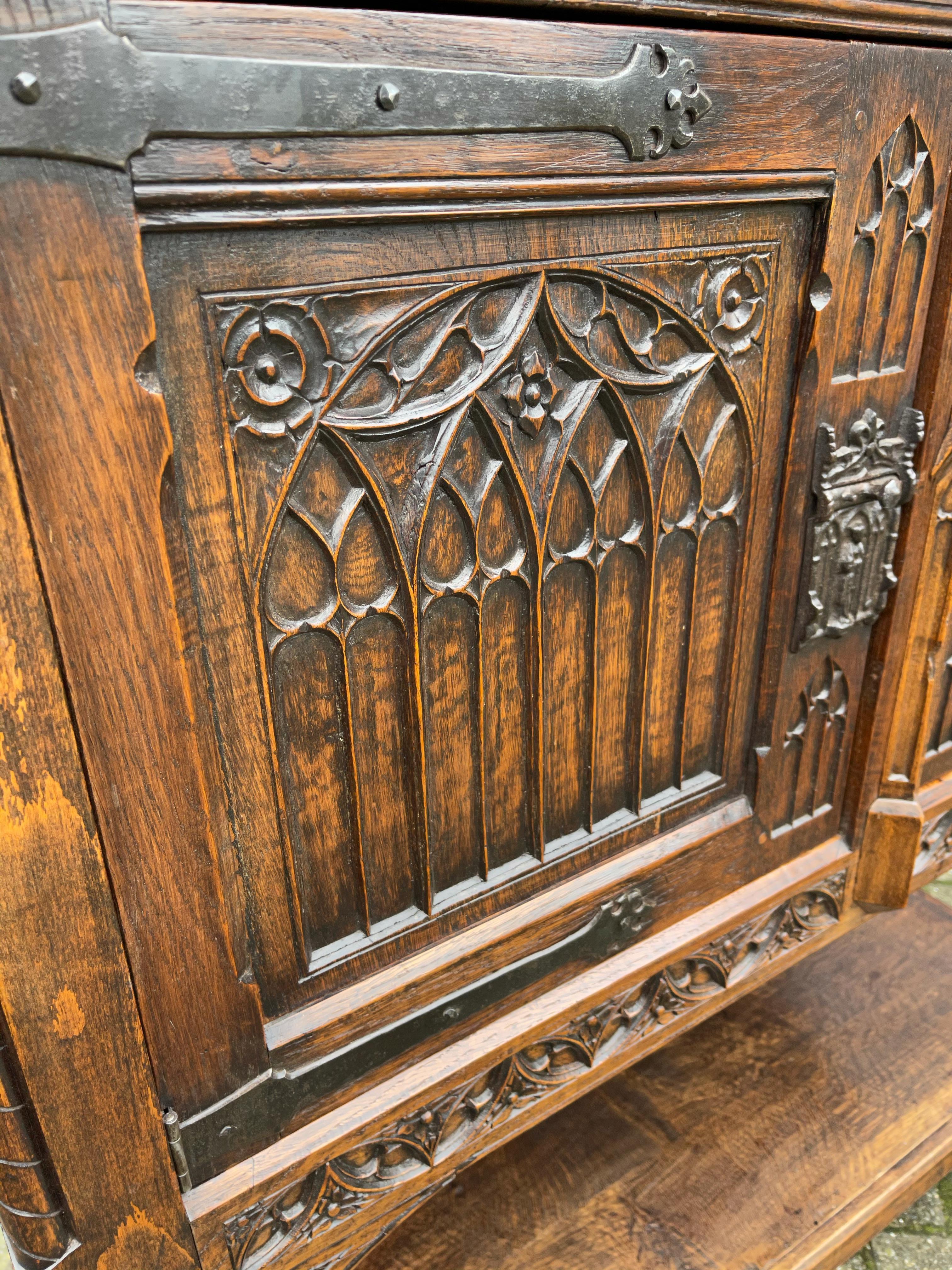 Stunning Gothic Revival / Credenza with Hand Carved Church Windows at 1stDibs gothic