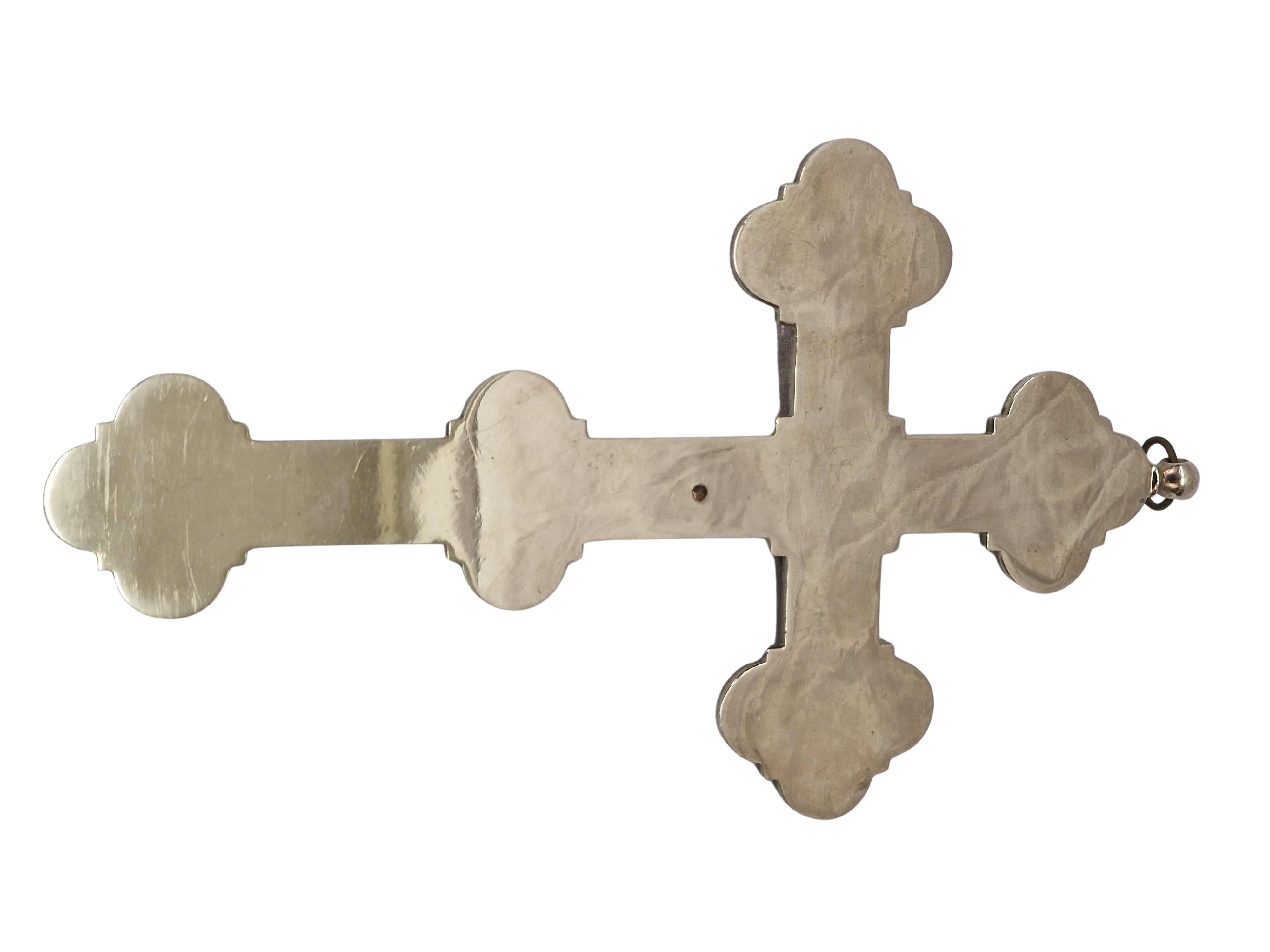 Stunning Grand Tour Souvenir, micro mosaic cross, Art Deco, 1930s, Rome, Italy For Sale 4