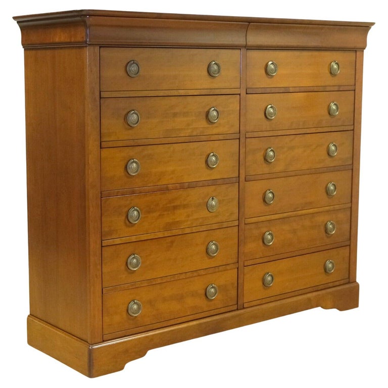 Stunning Grange Brown Cherry Wood Tall Chest of Drawers 14 Drawers