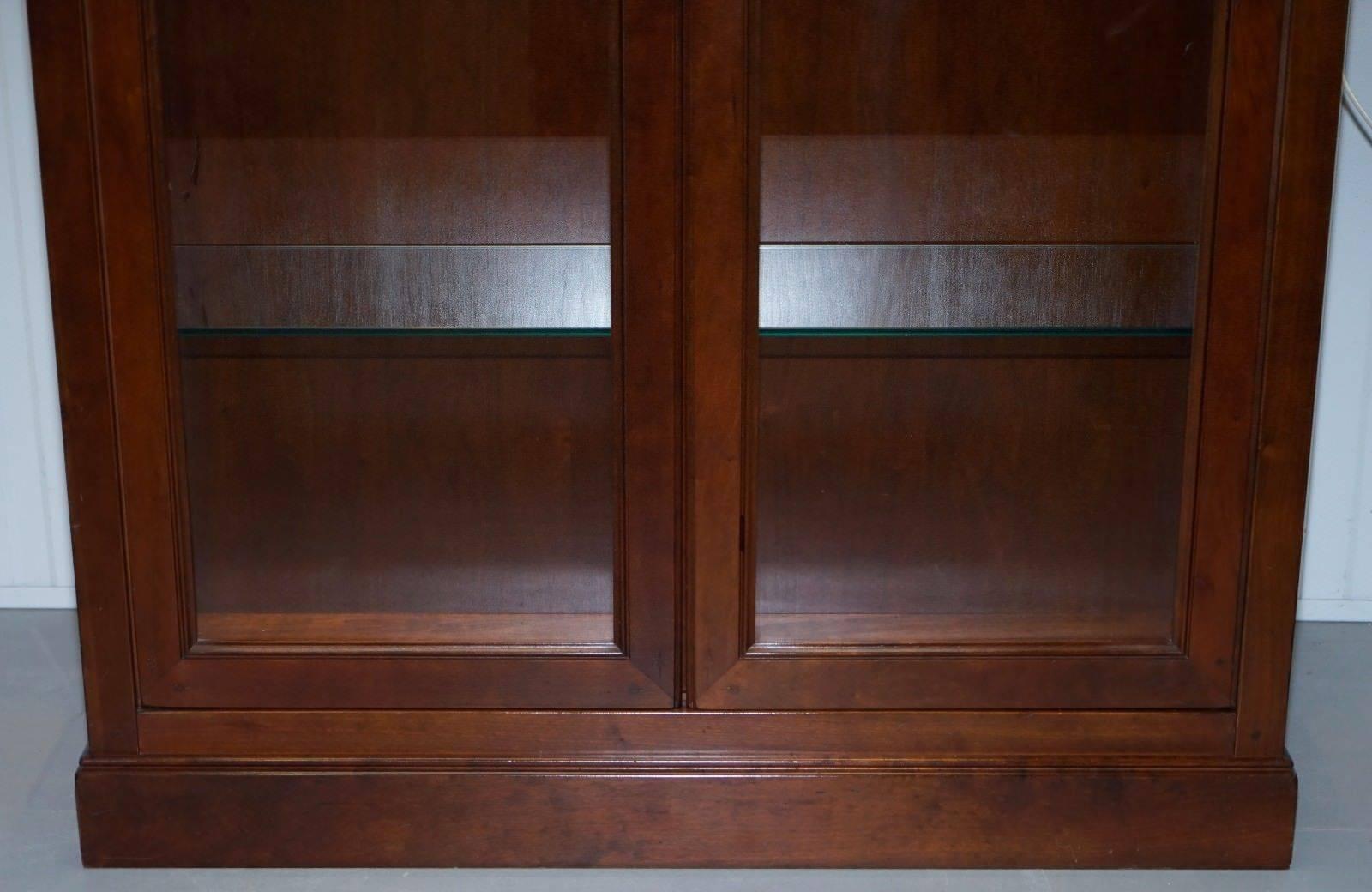 wood and glass display cabinet