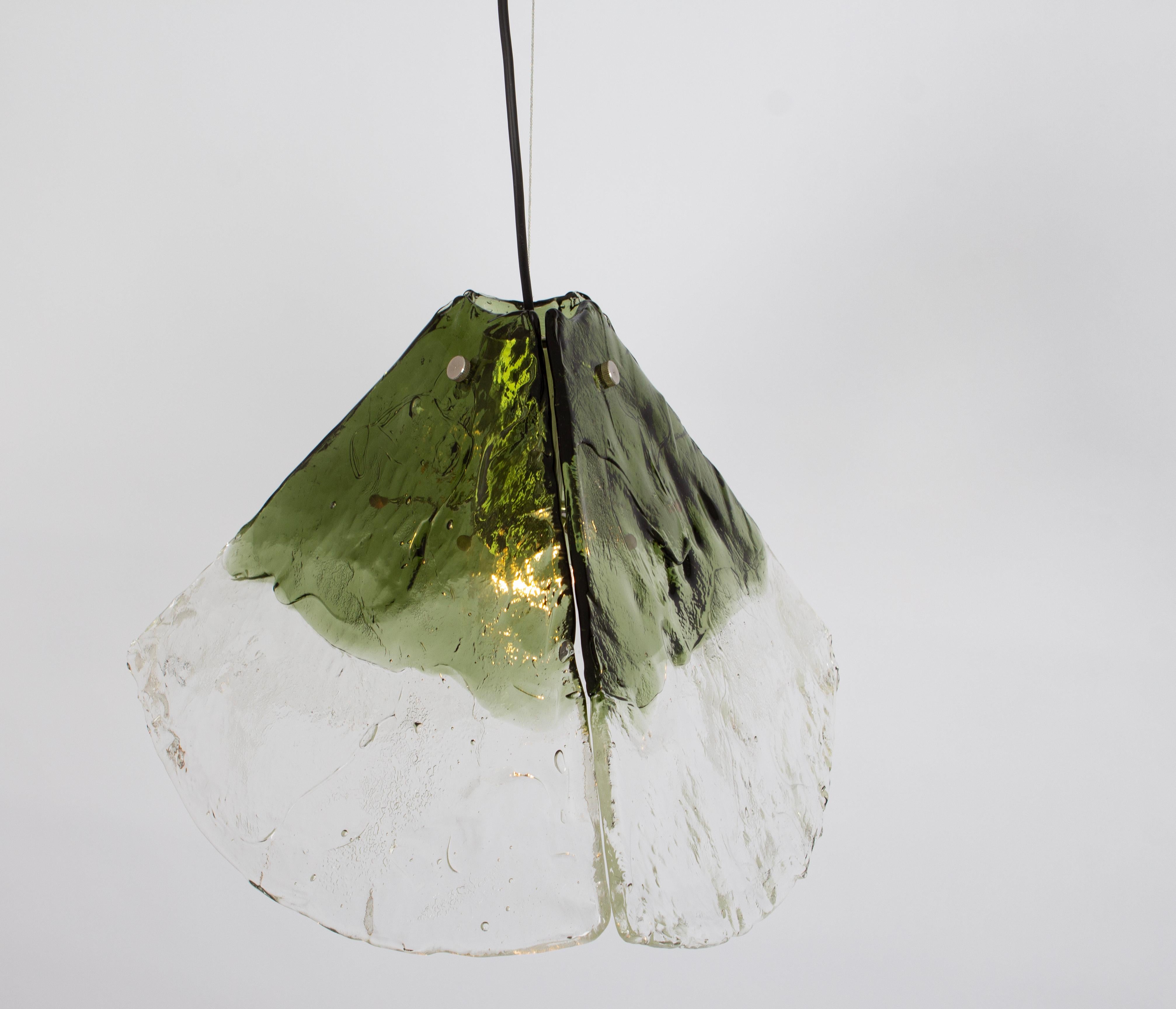 Splendida lampada a sospensione di Murano verde in stile Carlo Nason di Kalmar, anni '70 In condizioni buone in vendita a Aachen, NRW